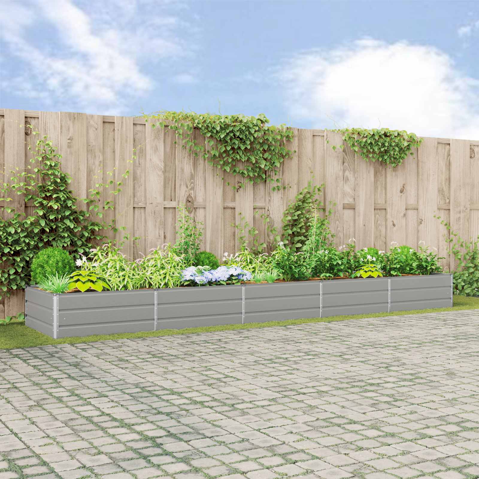 Taimekast Helehall 480 x 100 x 45 cm Tsingitud teras