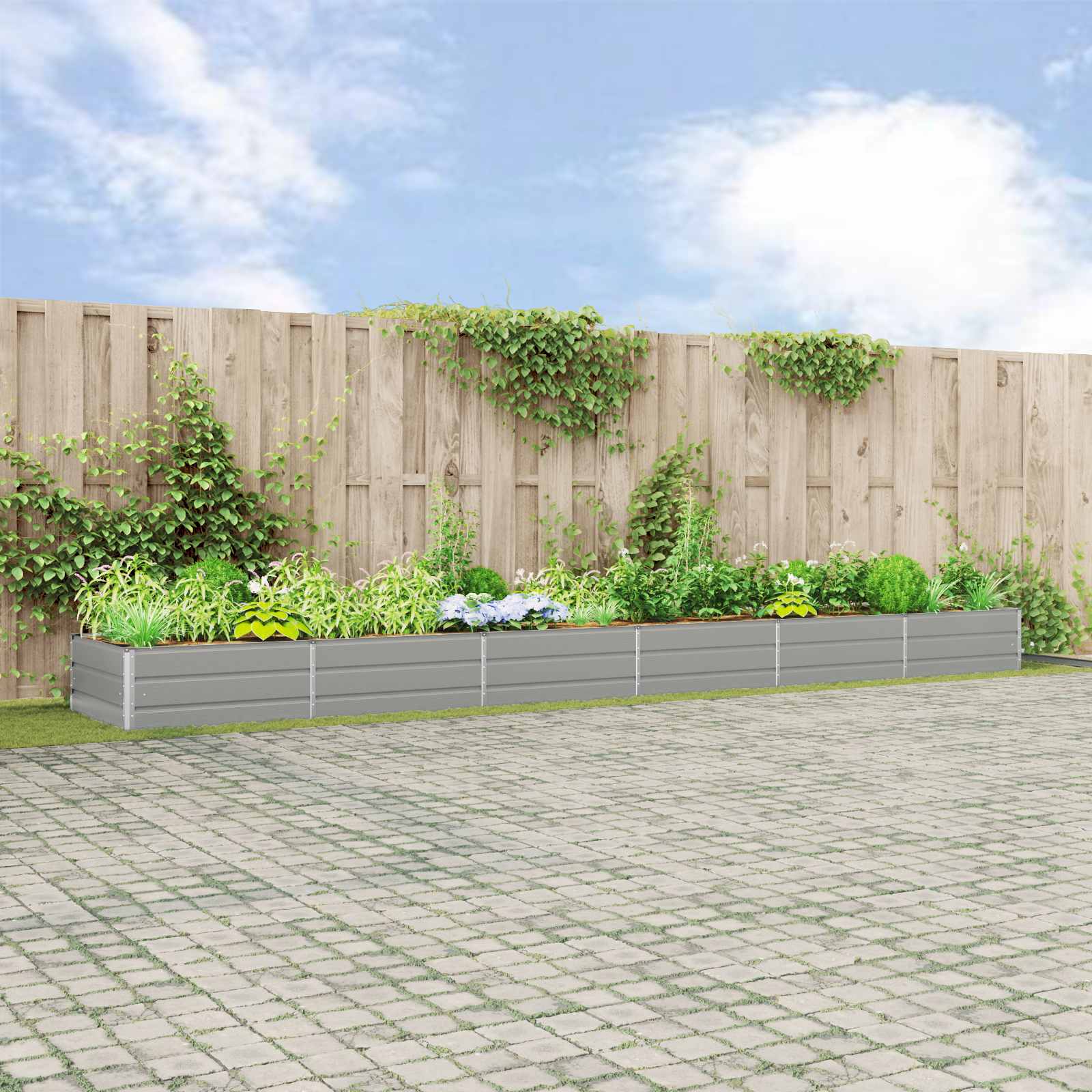 Taimekast Helehall 580 x 100 x 45 cm Tsingitud teras