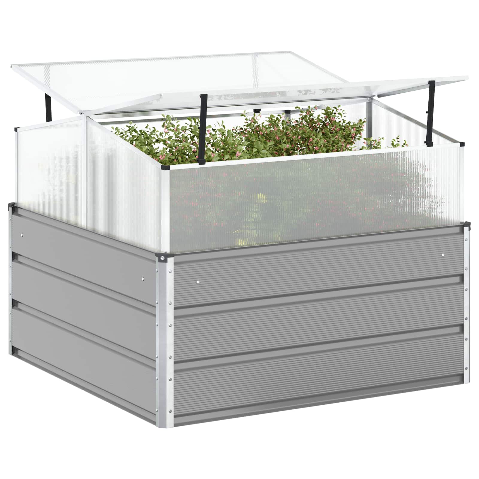 Taimekast Helehall 100 x 100 x 77 cm Tsingitud teras