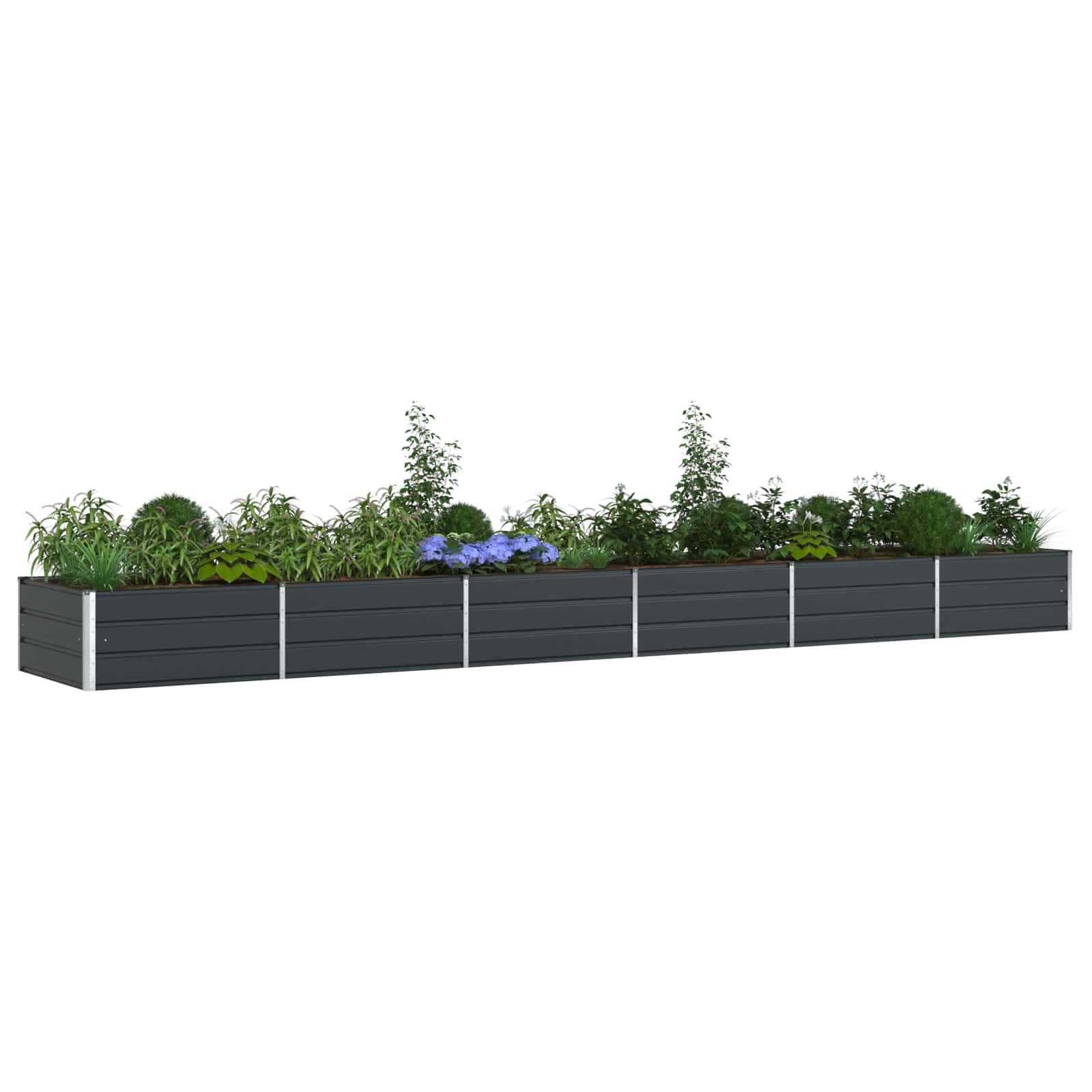 Taimekast Antratsiit 580 x 100 x 45 cm Tsingitud teras