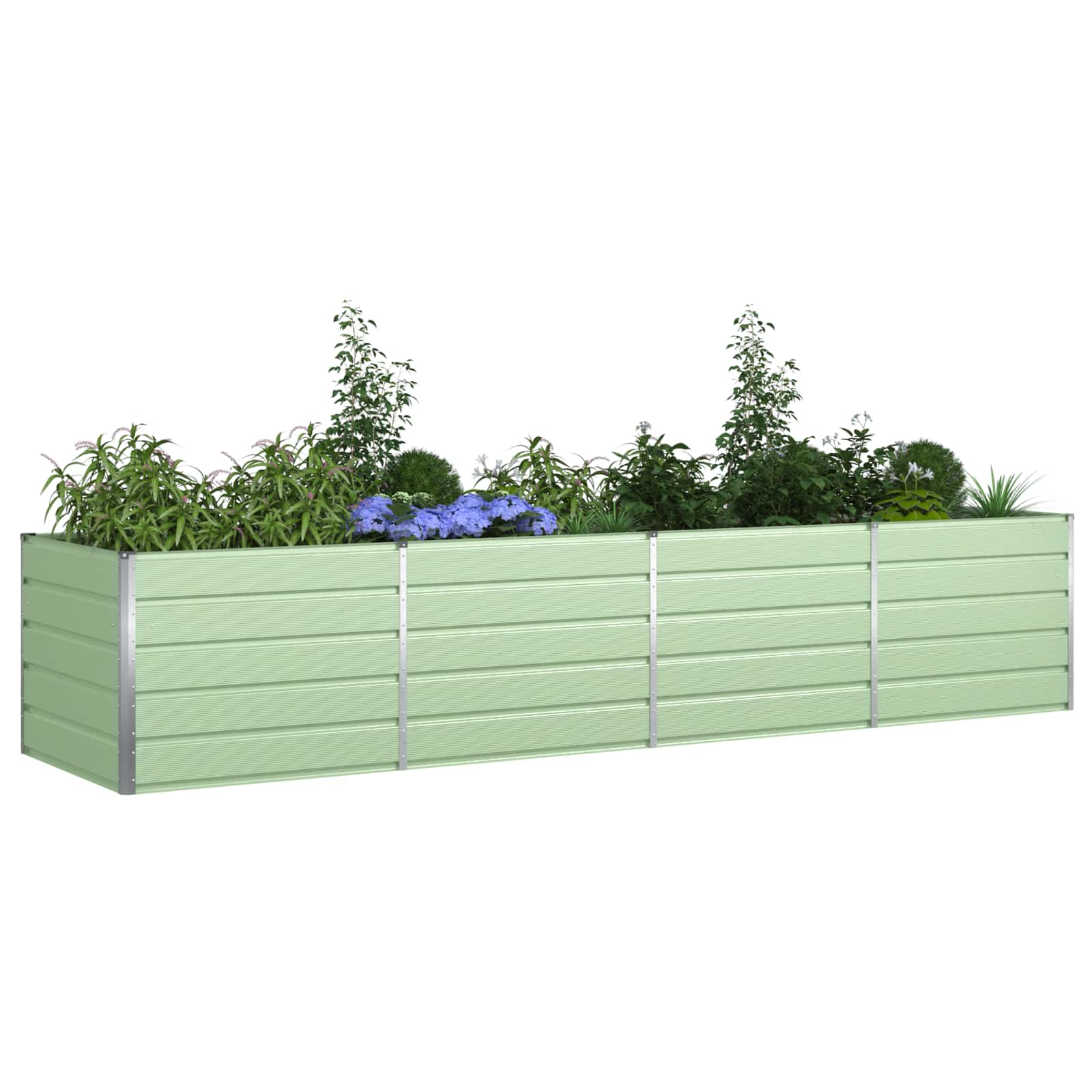 Taimekast Pastellroheline 385 x 100 x 75 cm Tsingitud teras