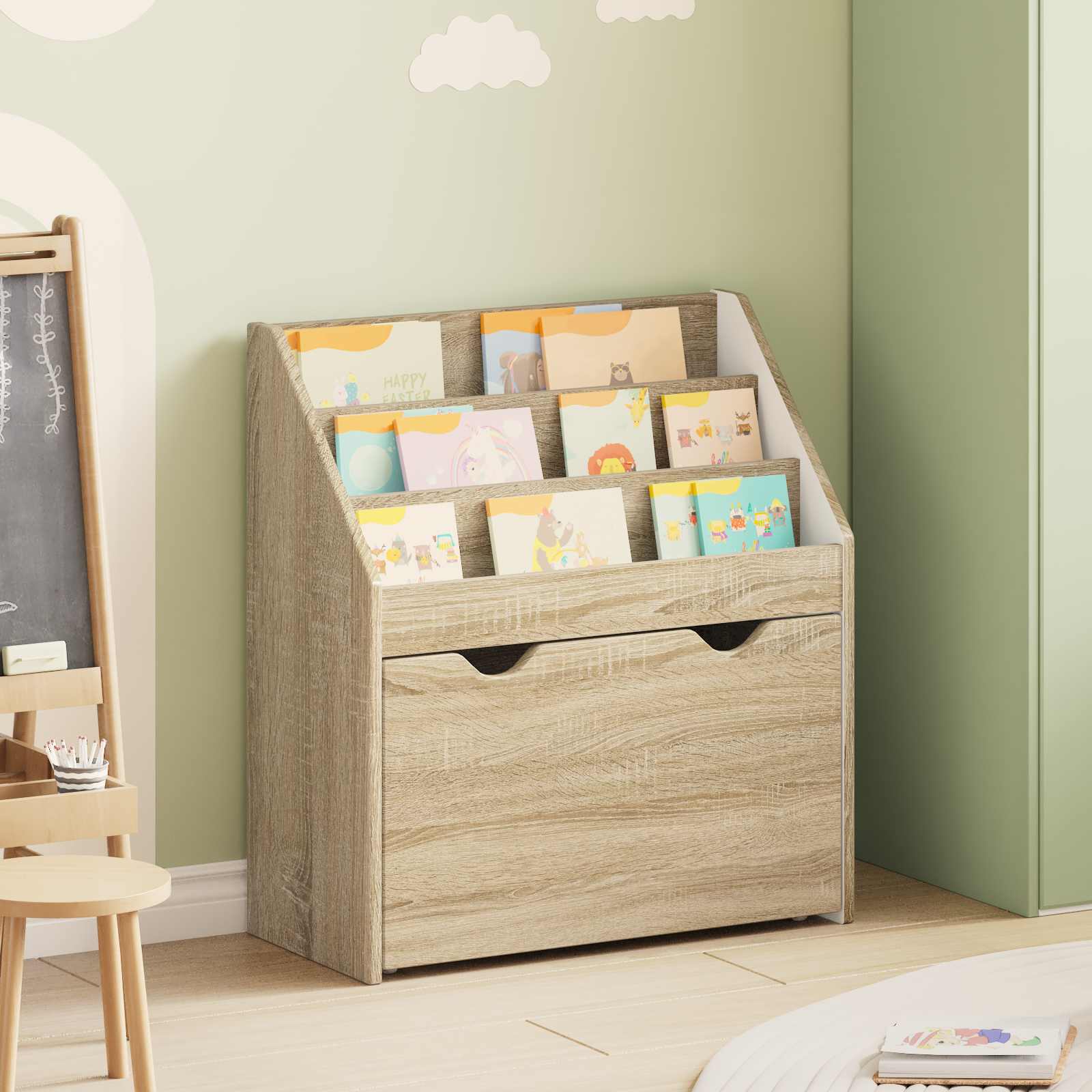 Laste Raamatuhind Sonoma tamm 60 x 29,5 x 69 cm Tehispuit