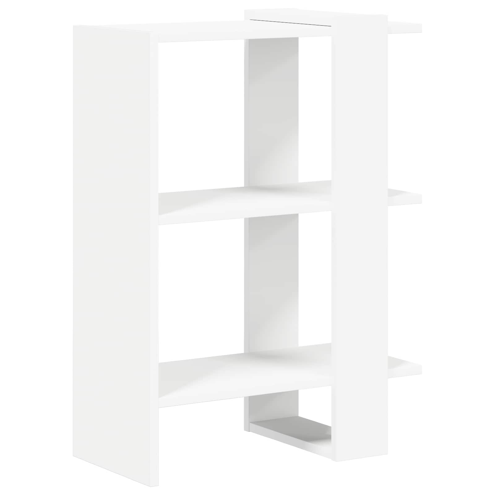 Raamatukapp 2 tasandit 52 x 25 x 71,5 cm Tehispuit Valge