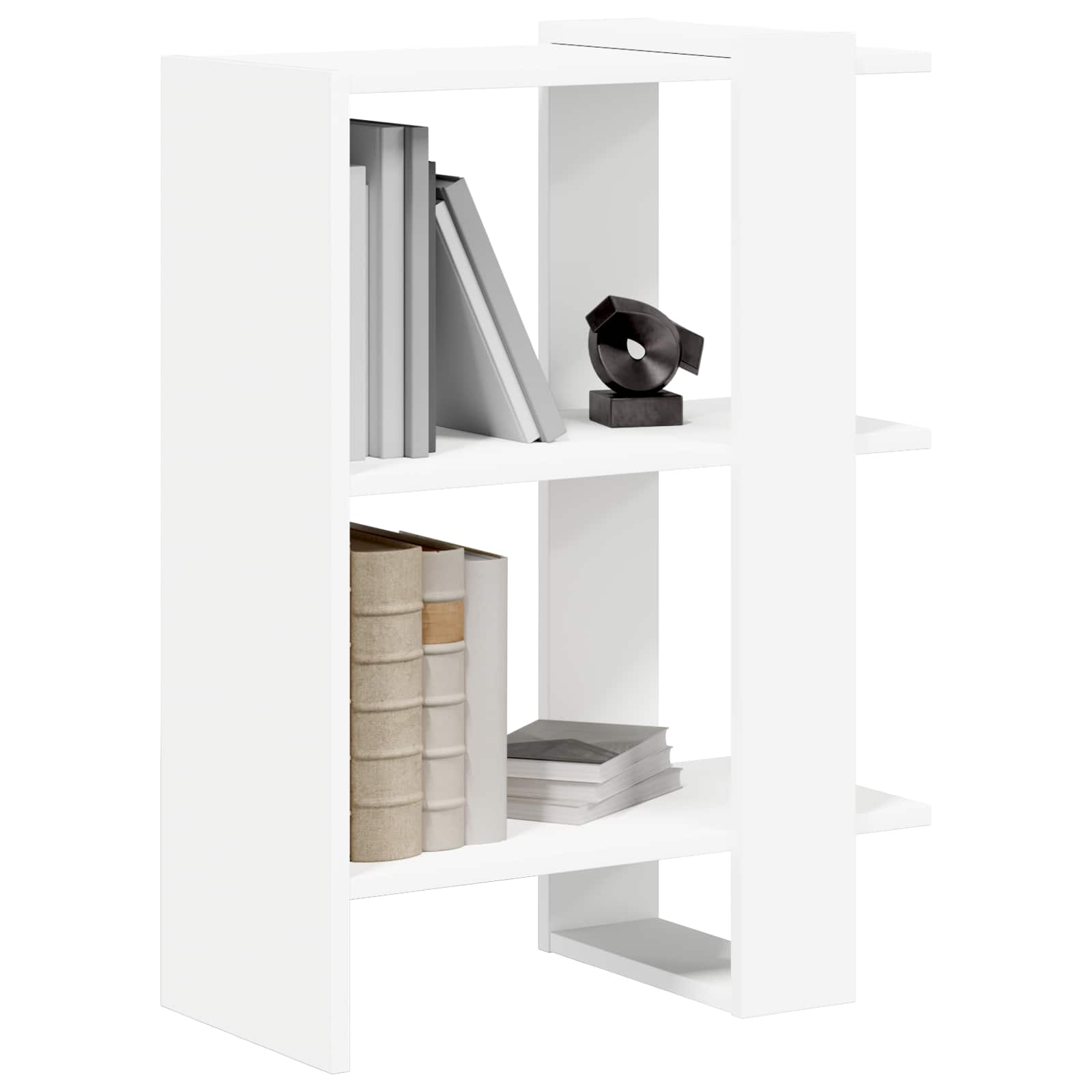 Raamatukapp 2 tasandit 52 x 25 x 71,5 cm Tehispuit Valge