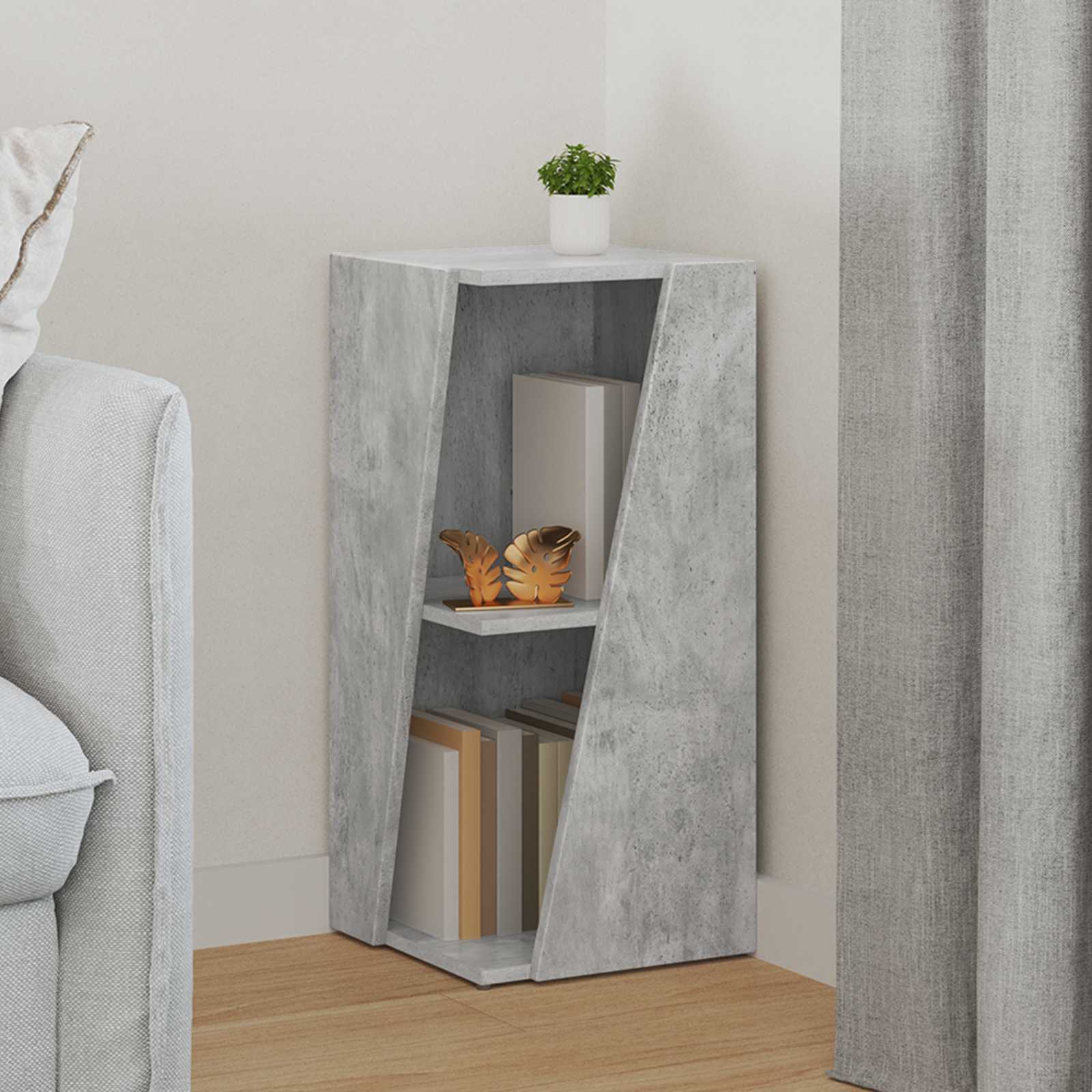 Küljerega shelf 33 x 32 x 70,5 cm Tehispuit Betoonhall