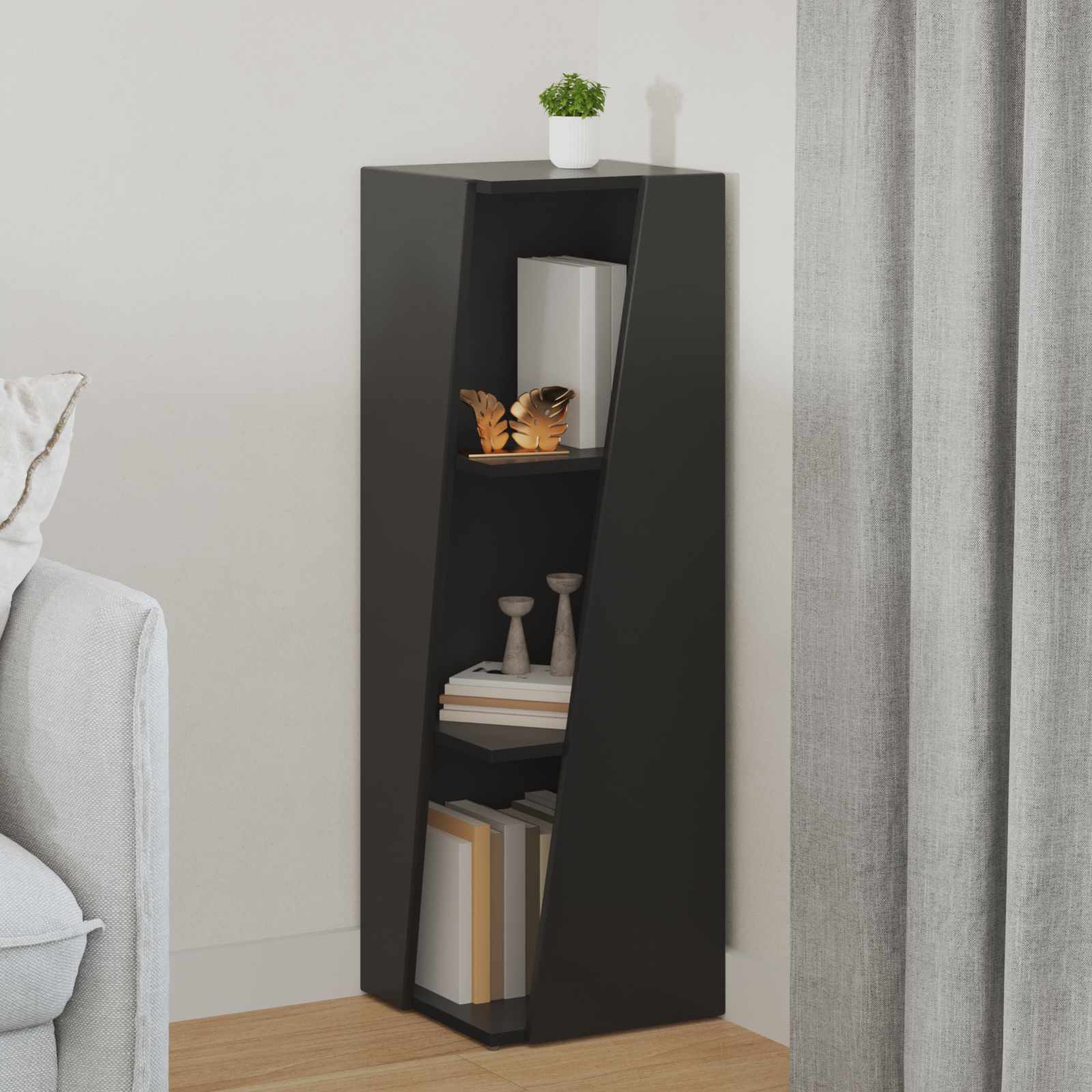 Küljerega shelf 33 x 32 x 100,5 cm Tehispuit Must