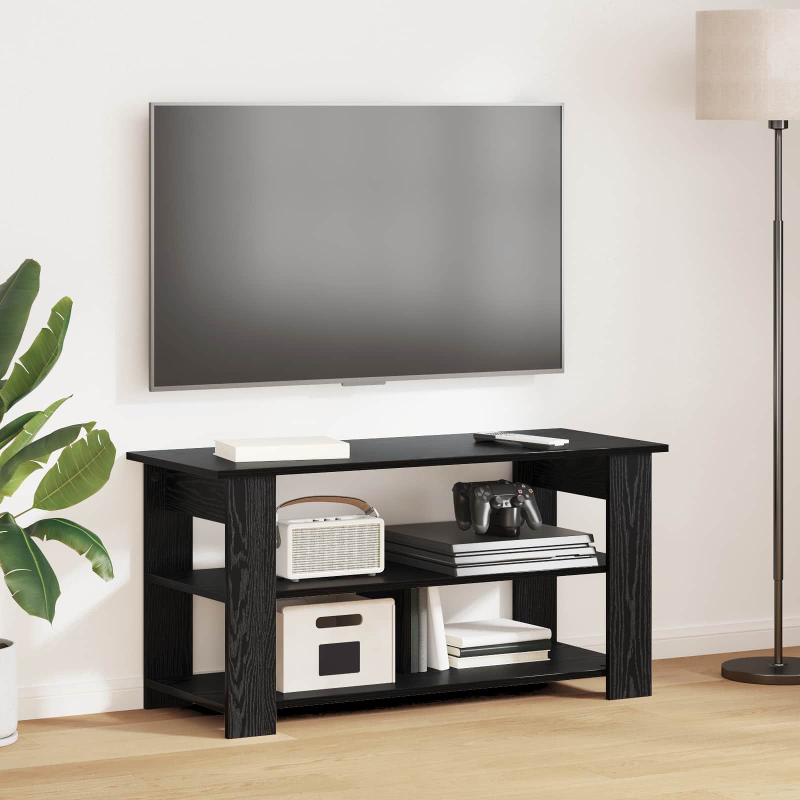 Teleri alus Must tamm 100 x 40 x 50 cm