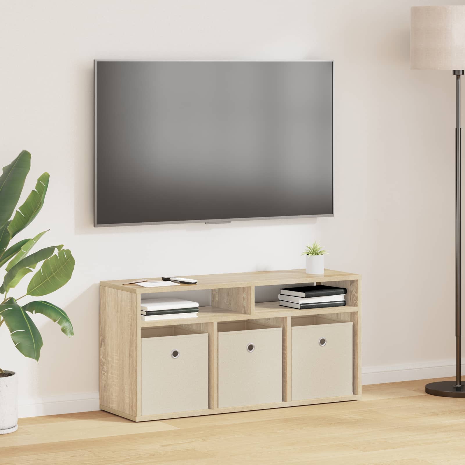 Madal laud sahtliga Sonoma tamm 87 x 27,5 x 43 cm
