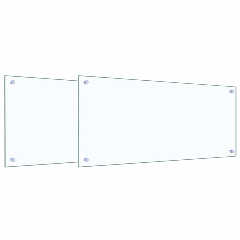 Köögiseina paneel 2 tk Läbipaistev 90 x 40 cm karastatud klaas