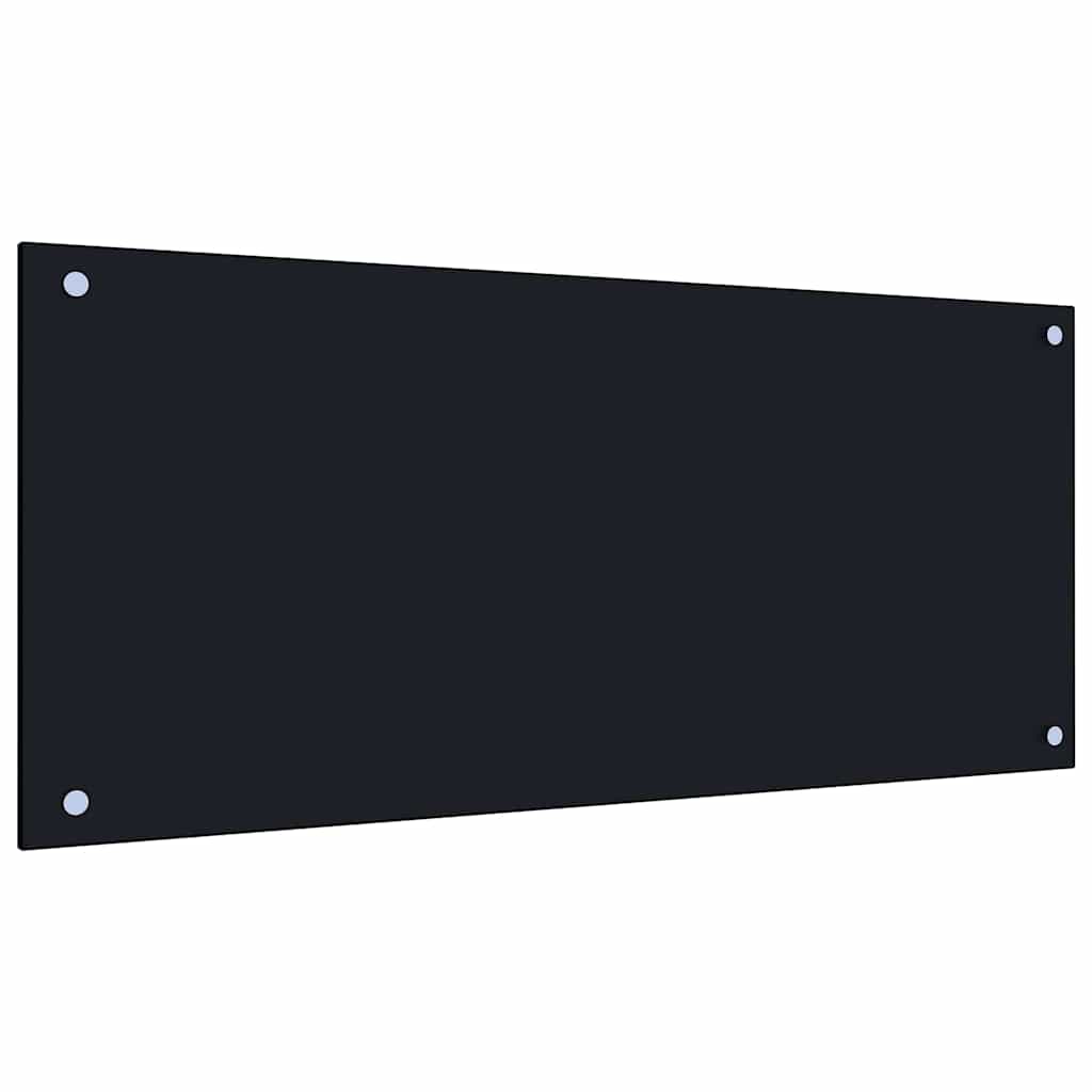 Köögiseina paneel 2 tk Must 90 x 40 cm karastatud klaas