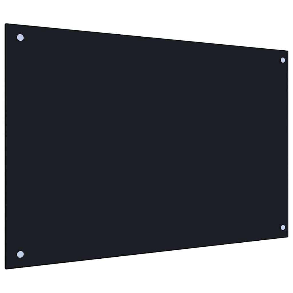 Köögiseina paneel 2 tk Must 90 x 50 cm karastatud klaas