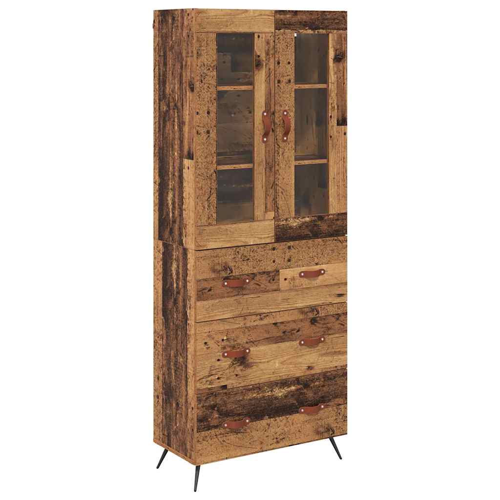 Kõrge kapp riiuliga 2 tk Vana puit 69,5 x 34 x 180 cm Tehispuit