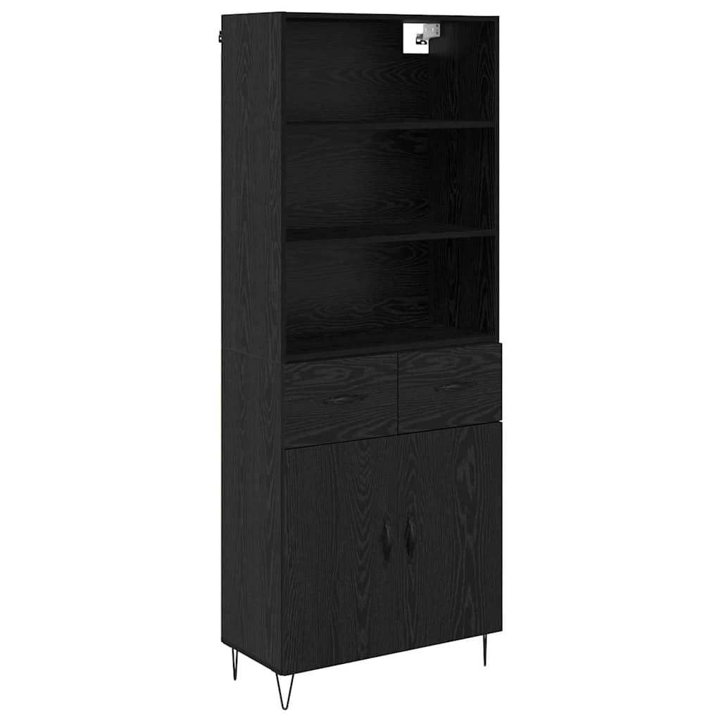 Kõrgushein 2 tk Must tamm 69,5 x 34 x 180 cm Tehispuit ja klaas