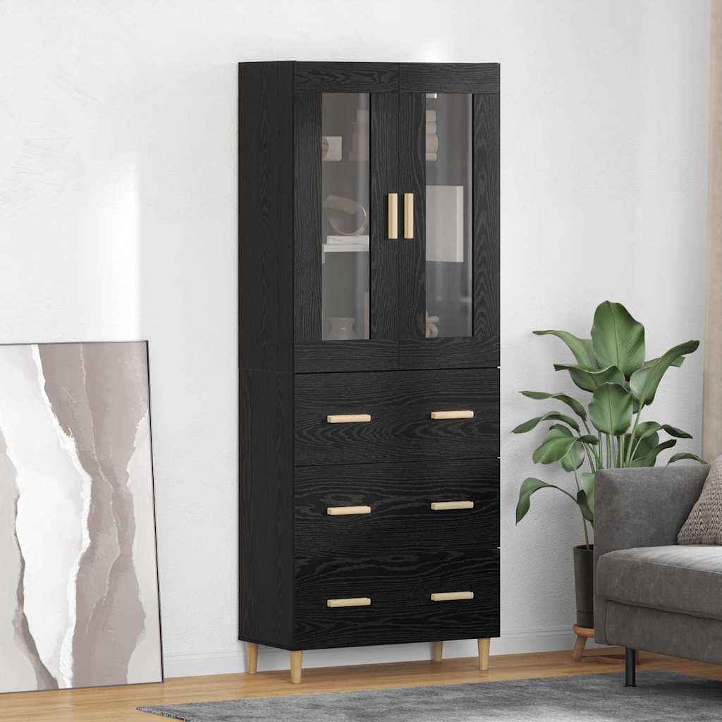 Kõrgushein Must tamm 69,5 x 34 x 180 cm Kunstlik puit ja klaas