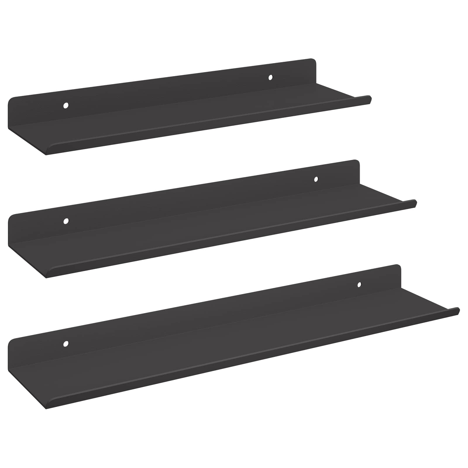 Ujuv riiul 3 tk Must 40 x 9 x 2,5 cm Teras