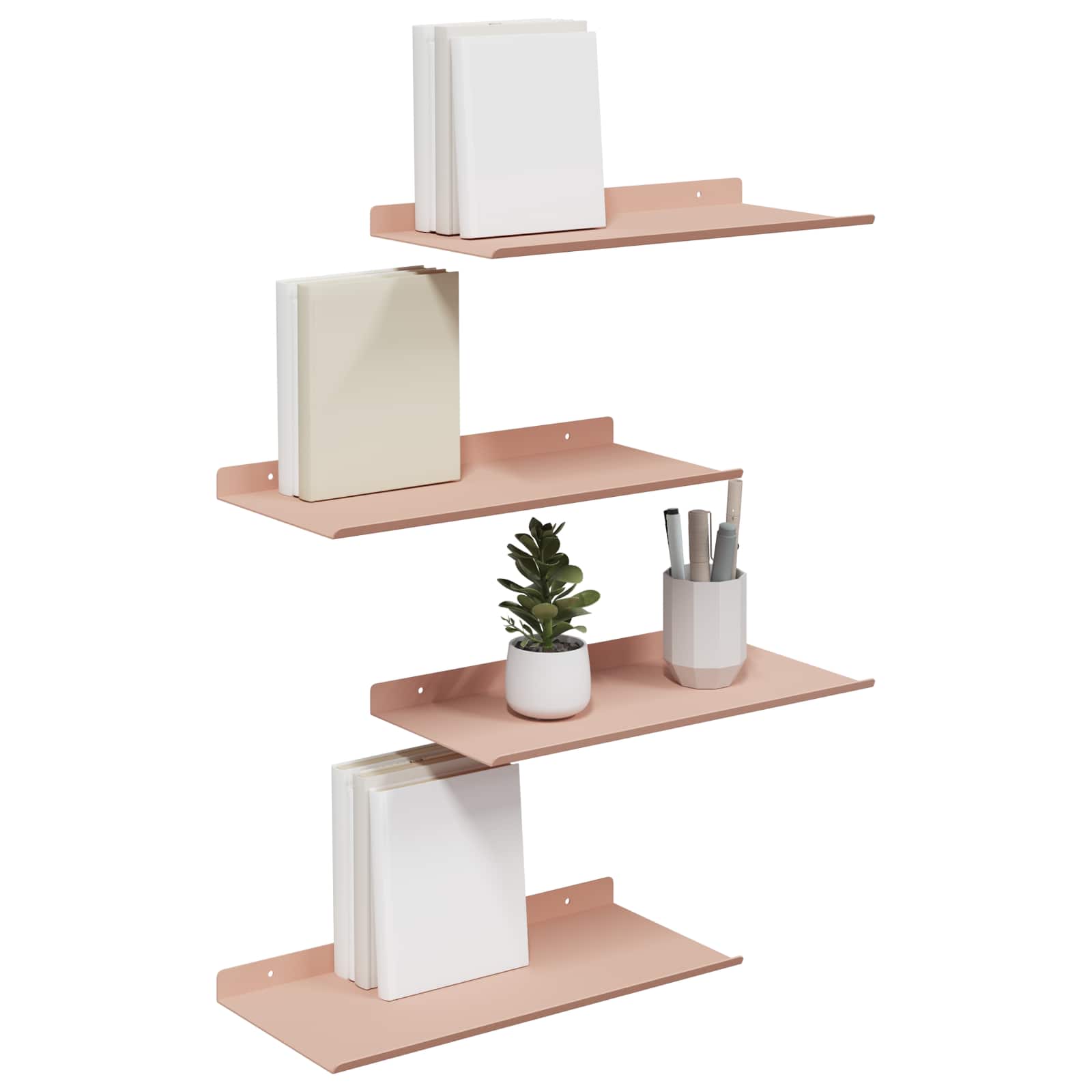 Ujuv riiul 4 tk Roosa 40 x 18 x 2,5 cm Teras