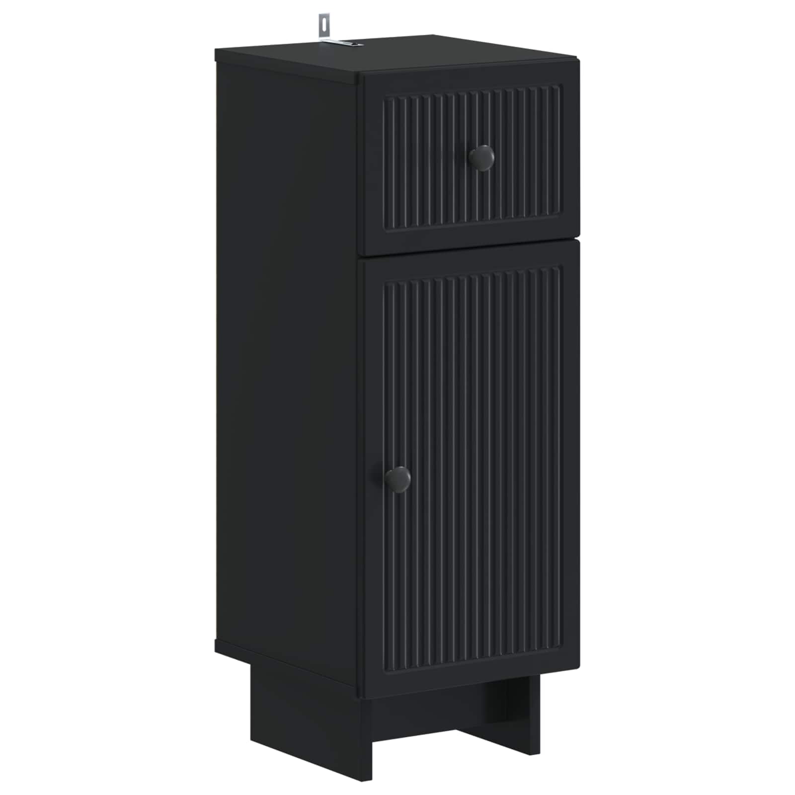 Vannitoa hoiukapp EDE Must 30 x 31 x 80 cm Tehispuit