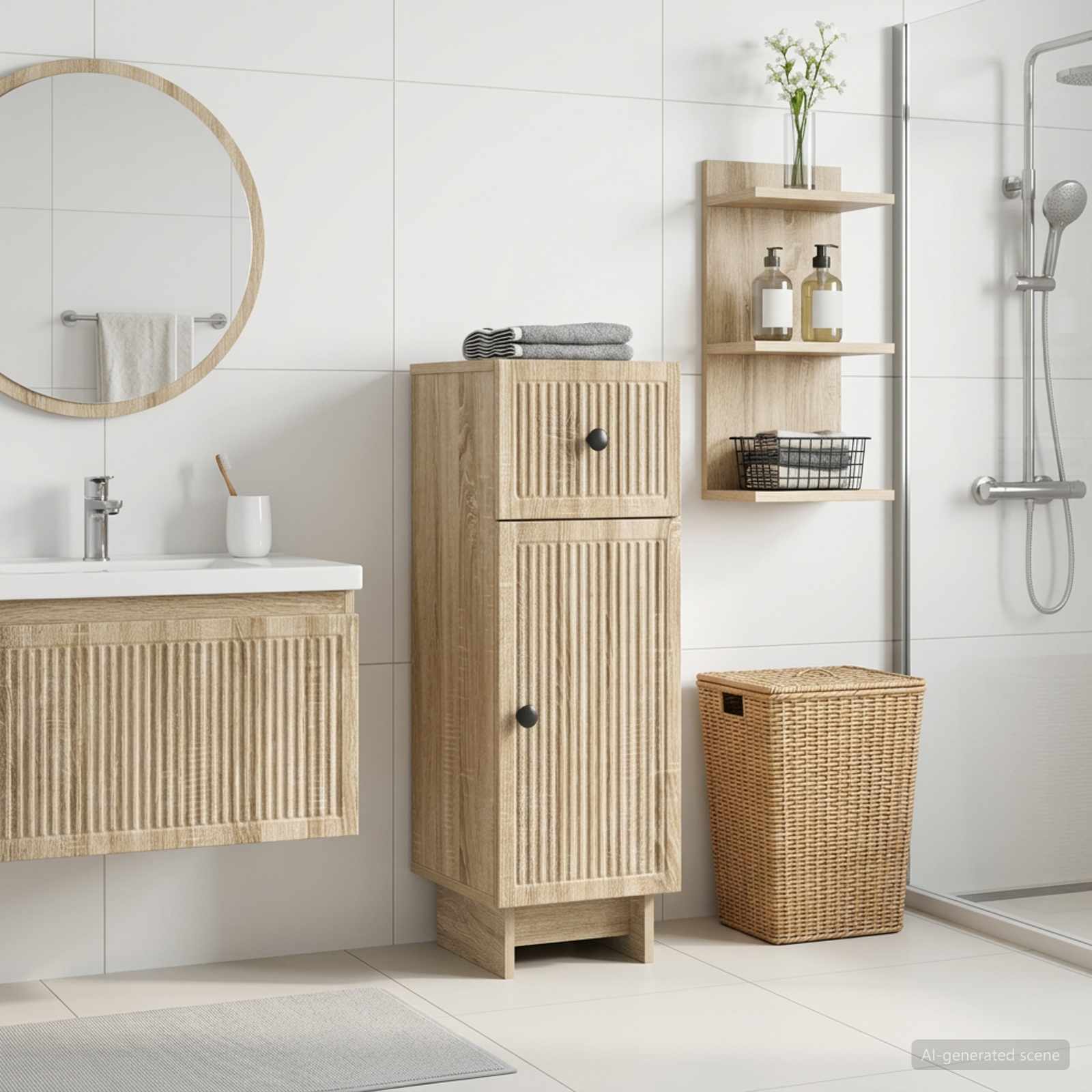 Vannitoa hoiukapp EDE Sonoma tamm 30 x 31 x 80 cm Tehispuit