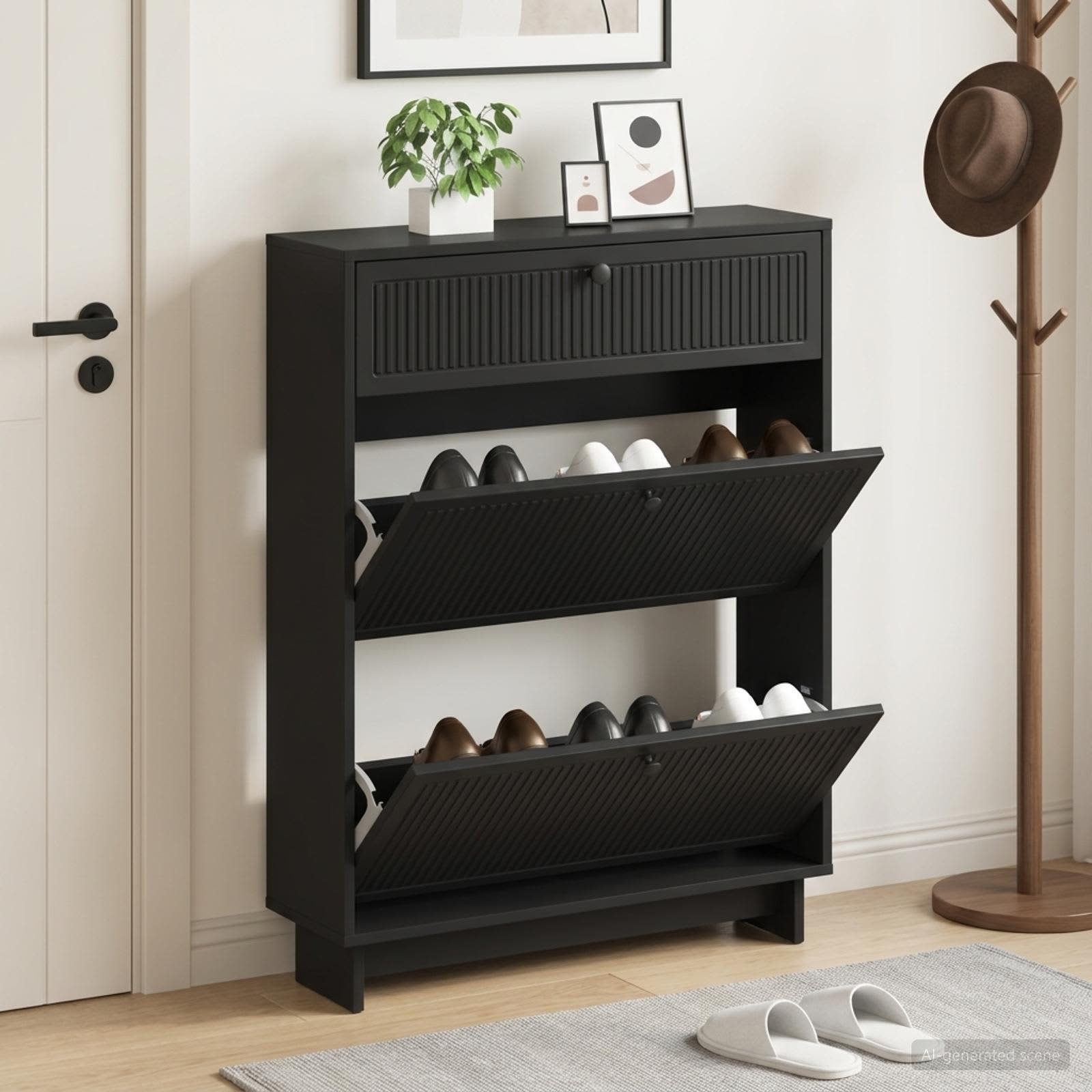 Kinga kapp EDE 78 x 24 x 103 cm Tehispuit Must