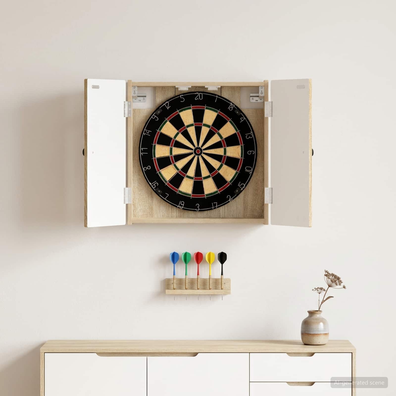 Dartboardi kapp EDE Sonoma tamm 52,5 x 10,5 x 53,5 cm Tehispuit