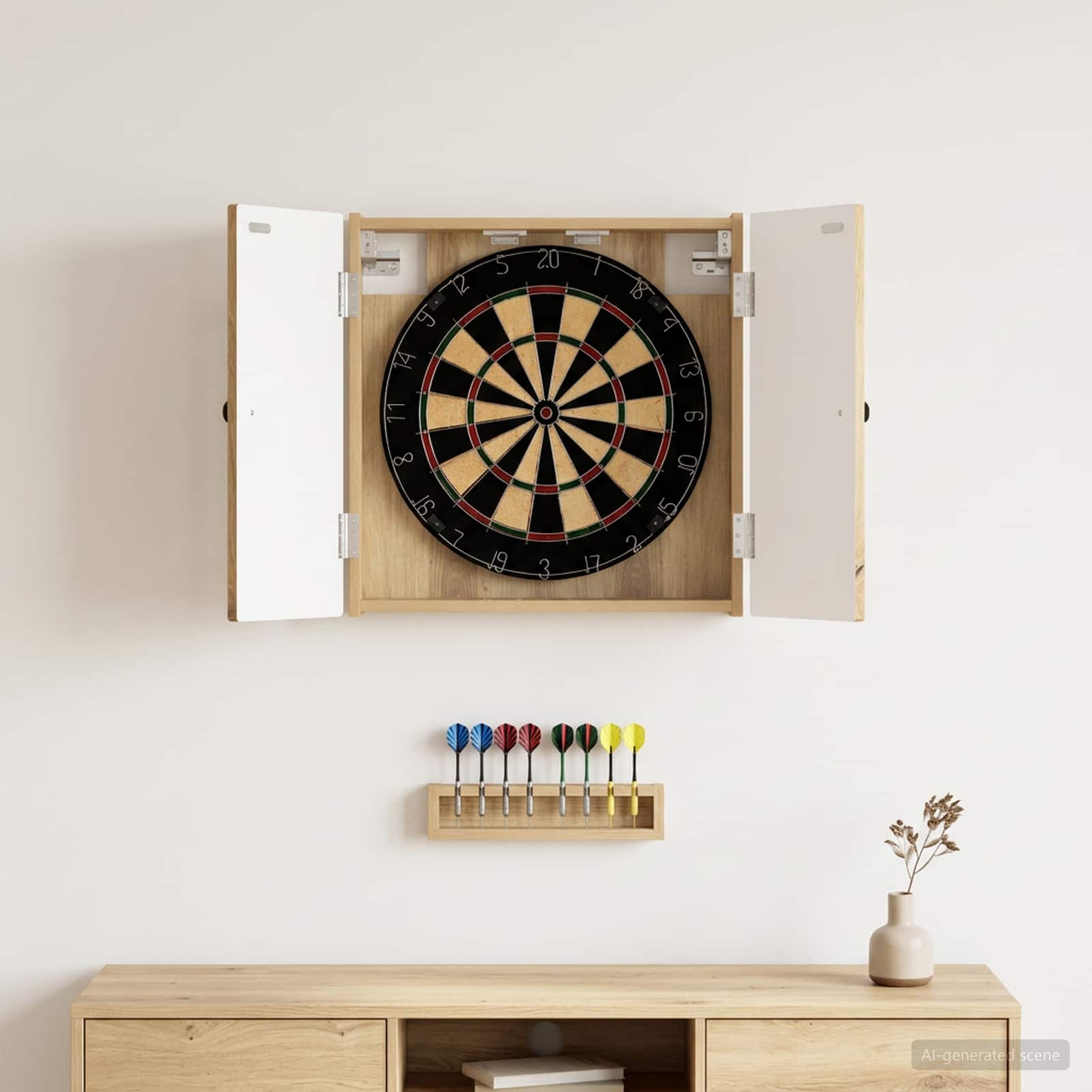 Dartboardi kapp EDE Artisan tamm 52,5 x 10,5 x 53,5 cm