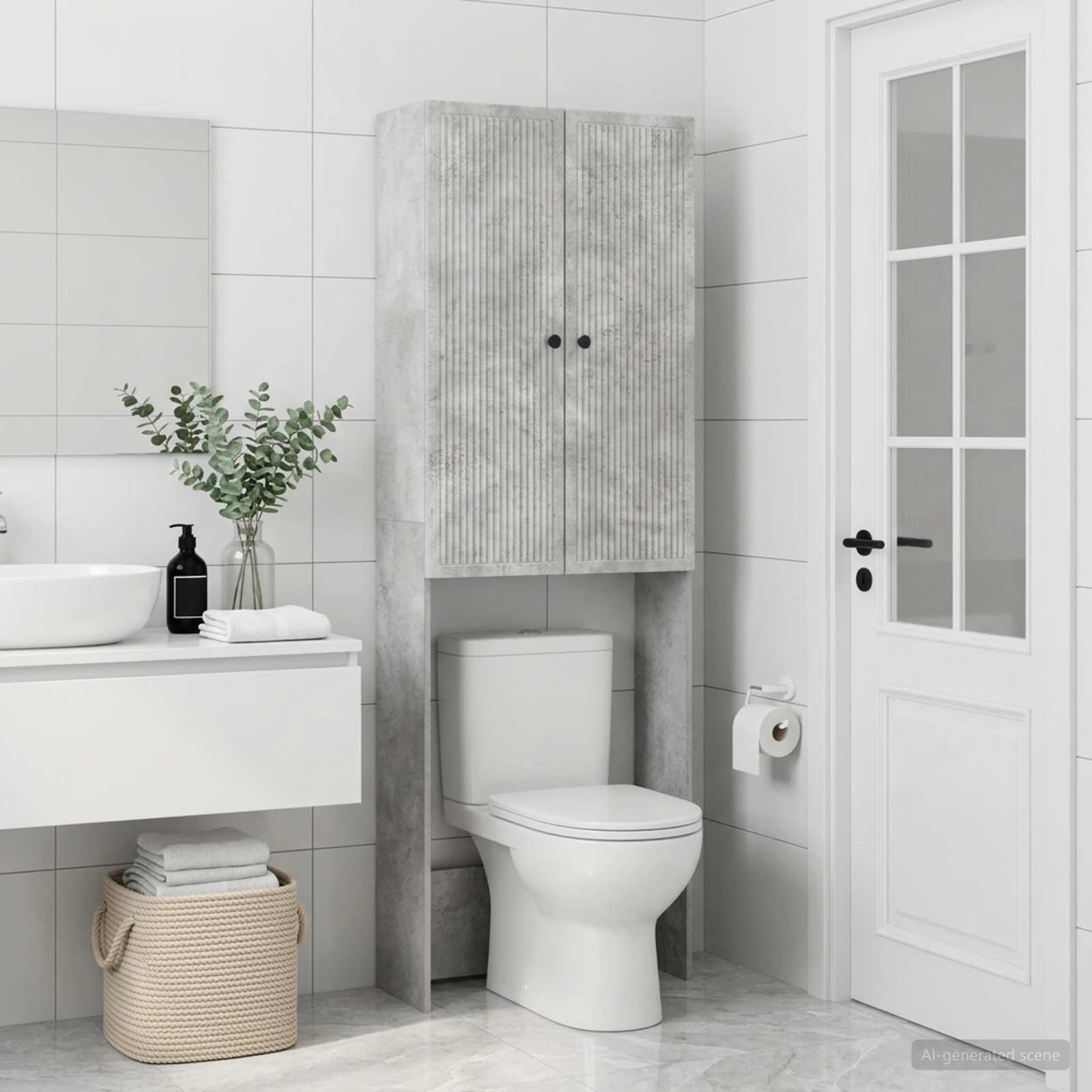 Tualettkabinet EDE Betoonhall 66 x 25,5 x 190 cm Tehispuit