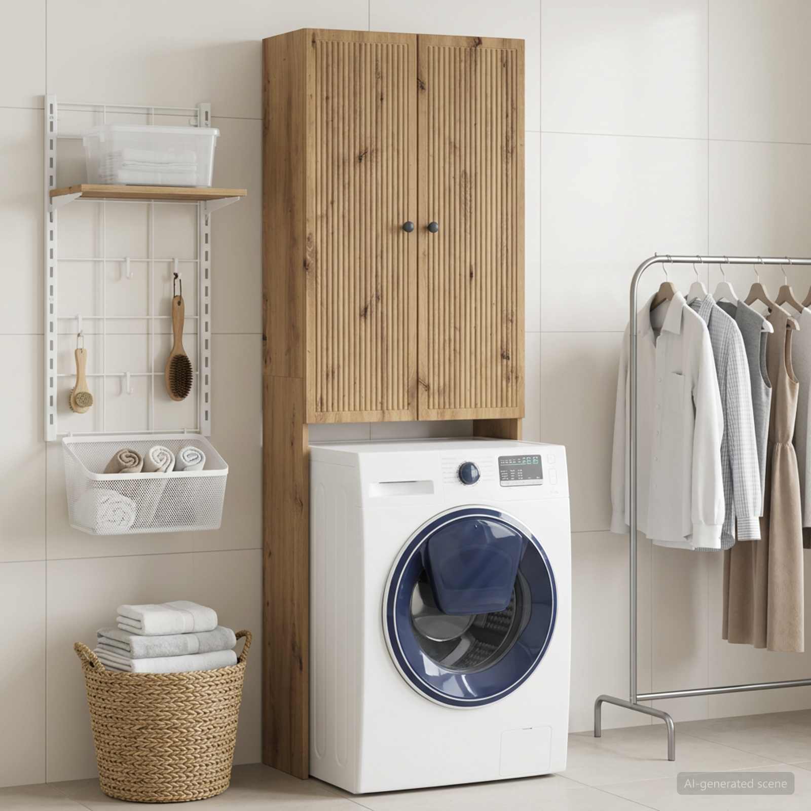 Tualettkabinet EDE Artisan tamm 66 x 25,5 x 190 cm Tehispuit