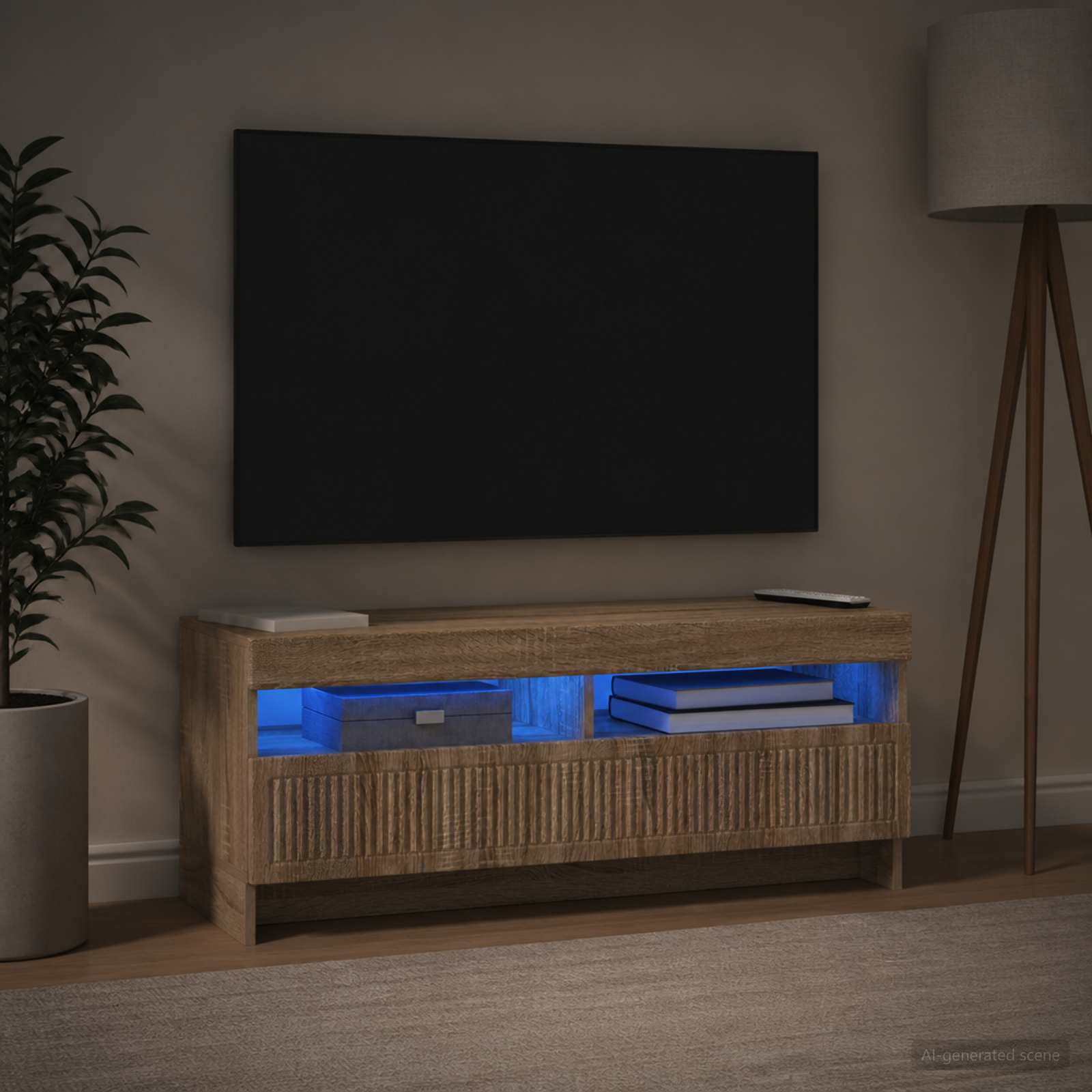 LED TV kapp EDE 100 x 35 x 43 cm Sonoma tamm Tehispuit