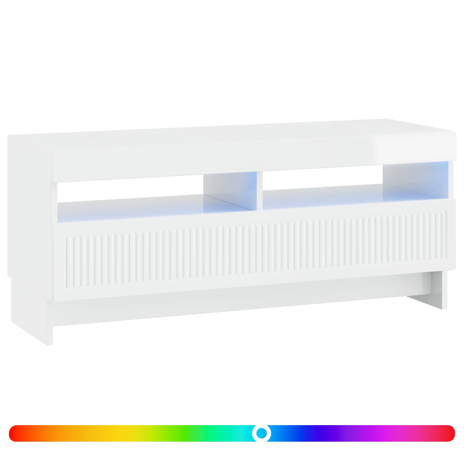 LED TV kapp EDE 100 x 35 x 43 cm Kõrgläikega valge Tehispuit