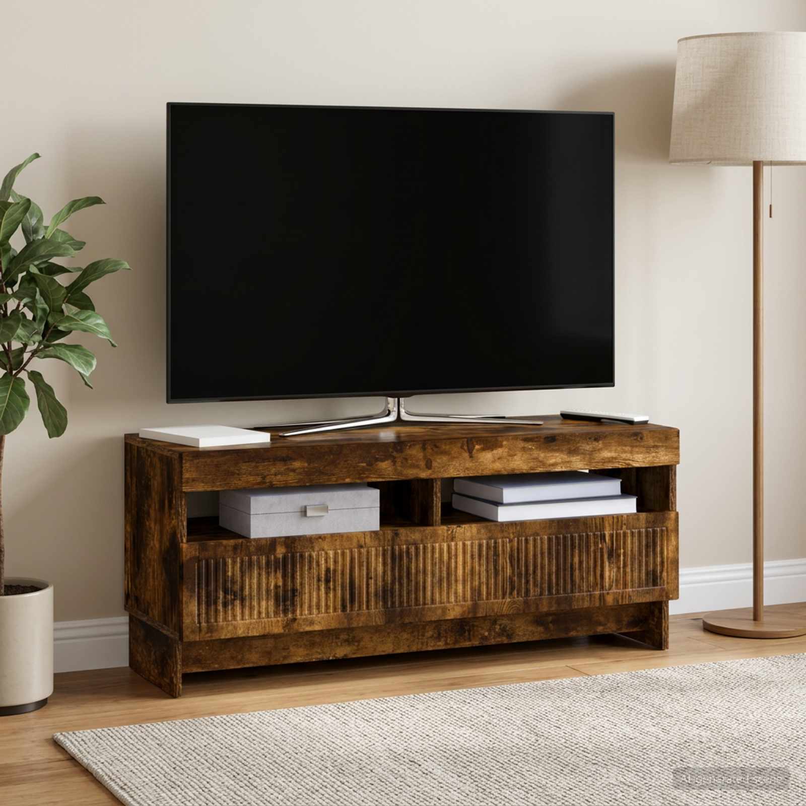 LED TV kapp EDE 100 x 35 x 43 cm Suitsutatud tamm Tehispuit