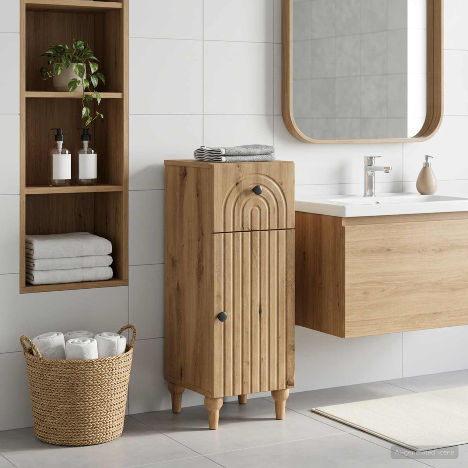 Vannitoa hoiukapp ALKMAAR Artisan tamm 30 x 31 x 80 cm