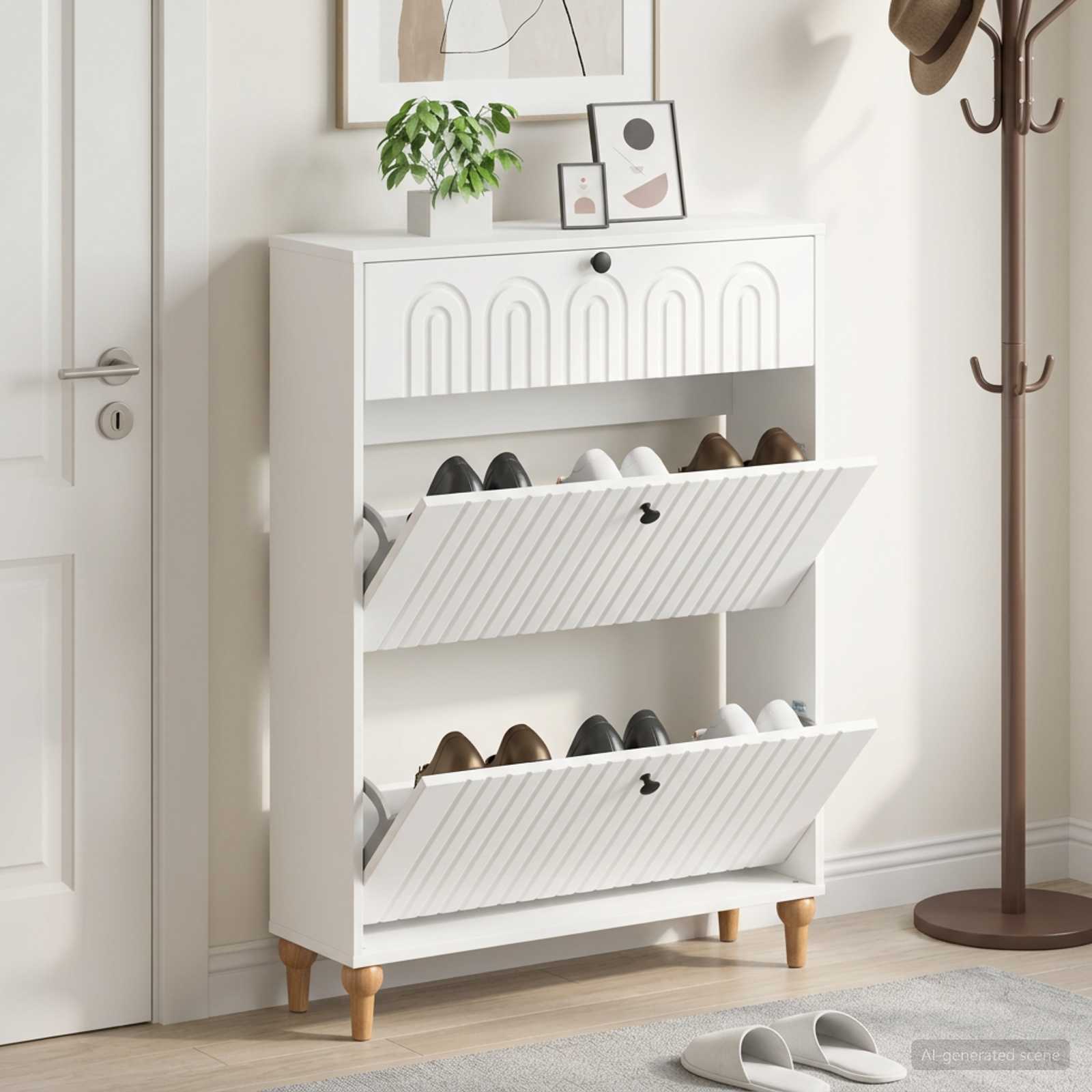 Kinga kapp ALKMAAR 78 x 24 x 103 cm Tehispuit Valge