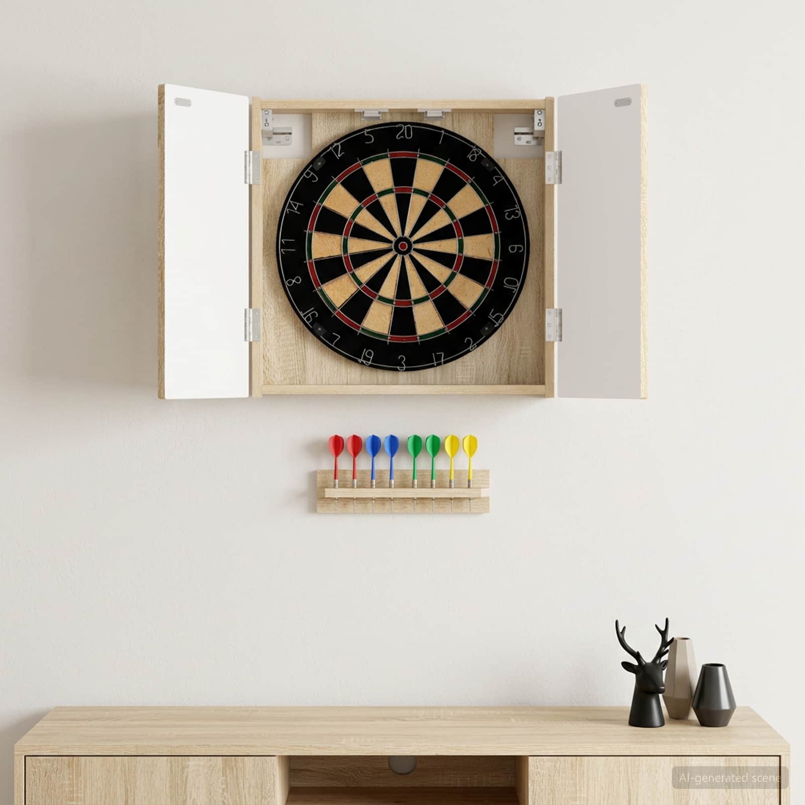 Dartboardi kapp ALKMAAR Sonoma tamm 52,5 x 10,5 x 53,5 cm