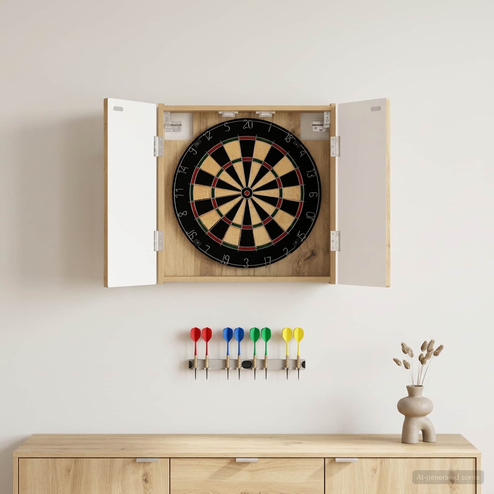 Dartboardi kapp ALKMAAR Artisan tamm 52,5 x 10,5 x 53,5 cm
