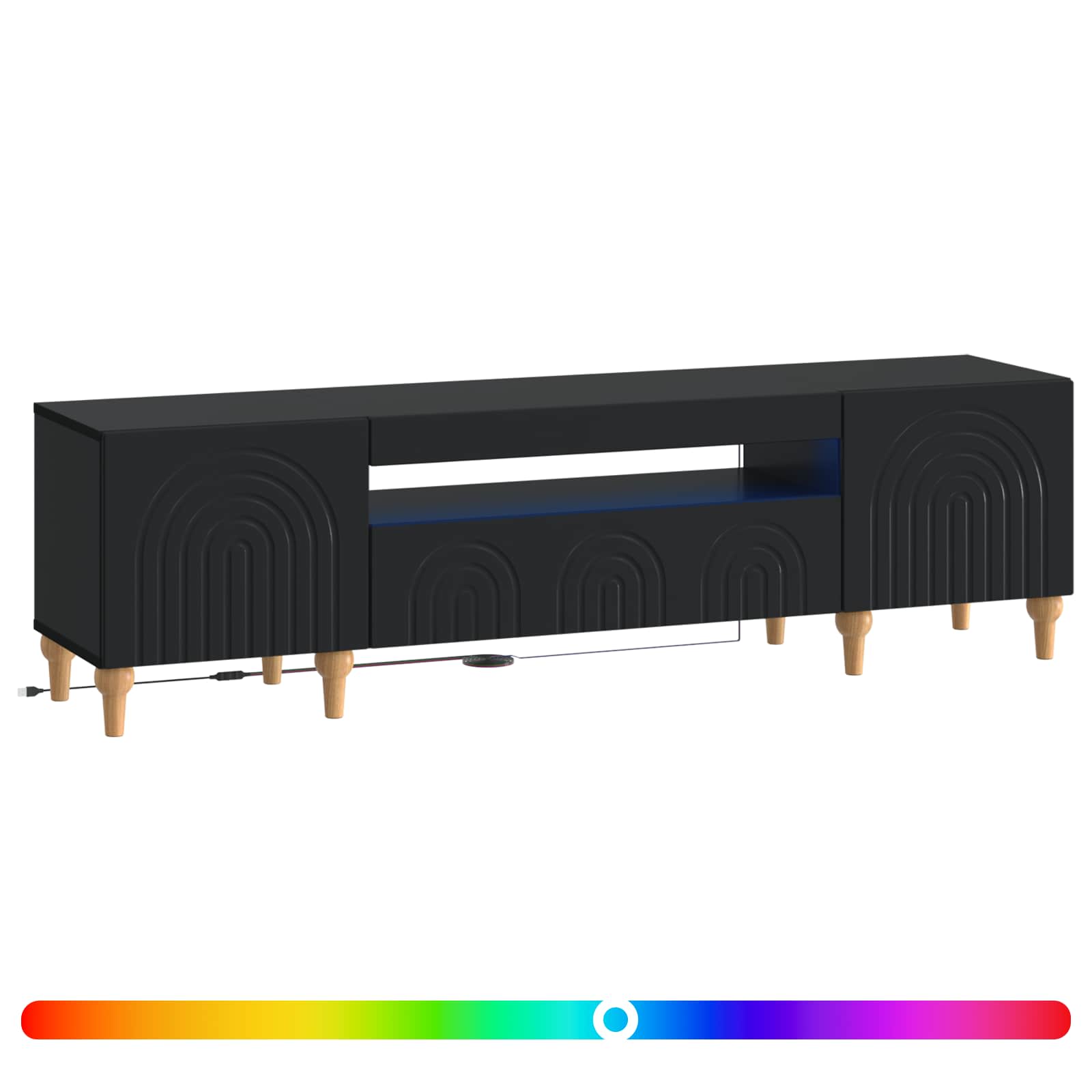 LED TV kapp ALKMAAR 153 x 35 x 43 cm Must Tehispuit