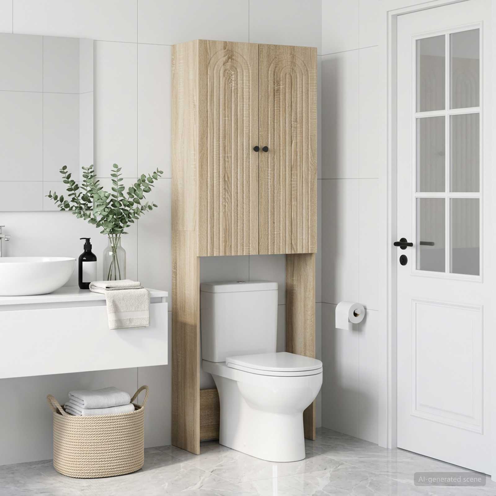 Tualettkabinet ALKMAAR Sonoma tamm 66 x 25,5 x 190 cm Tehispuit