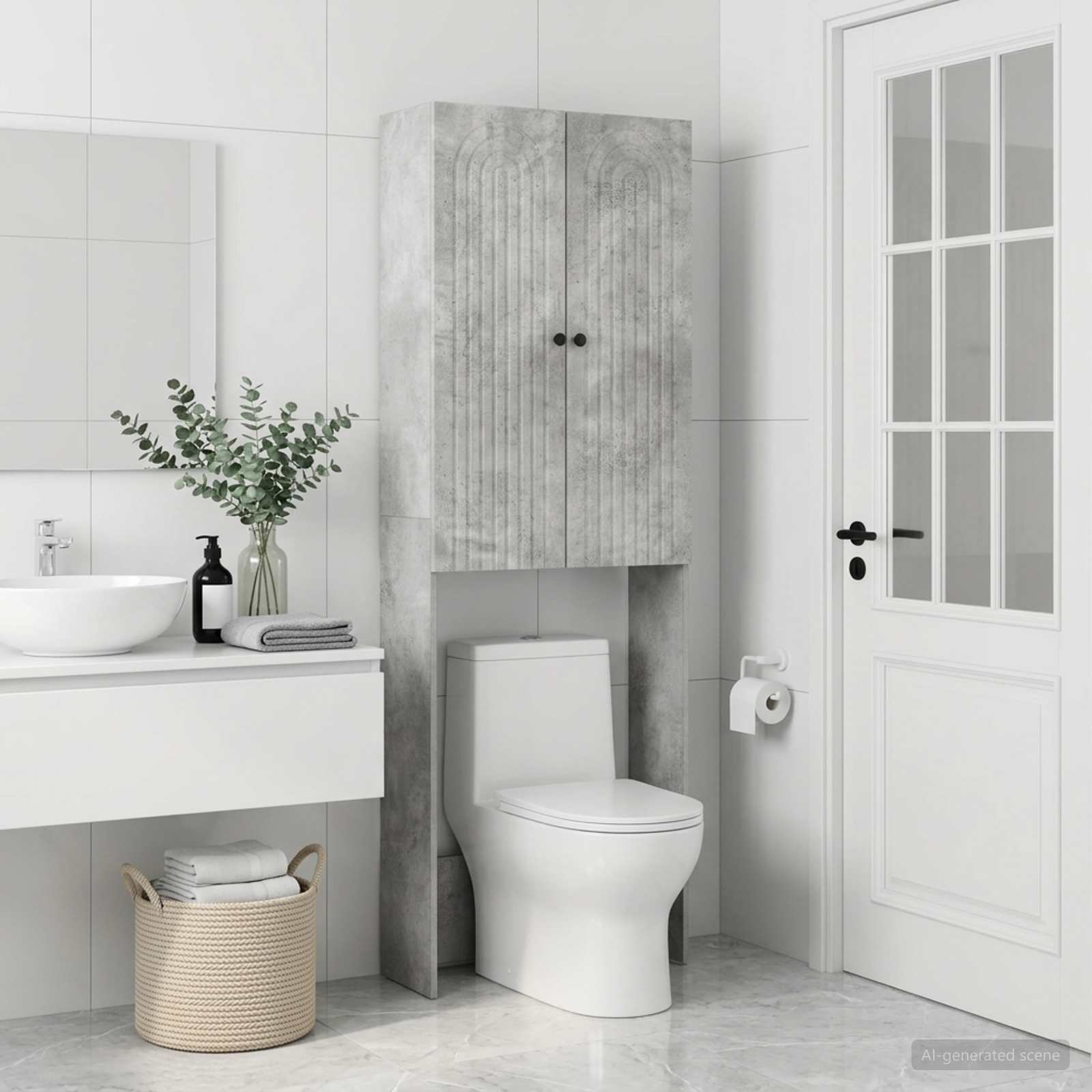 Tualettkabinet ALKMAAR Betoonhall 66 x 25,5 x 190 cm Tehispuit