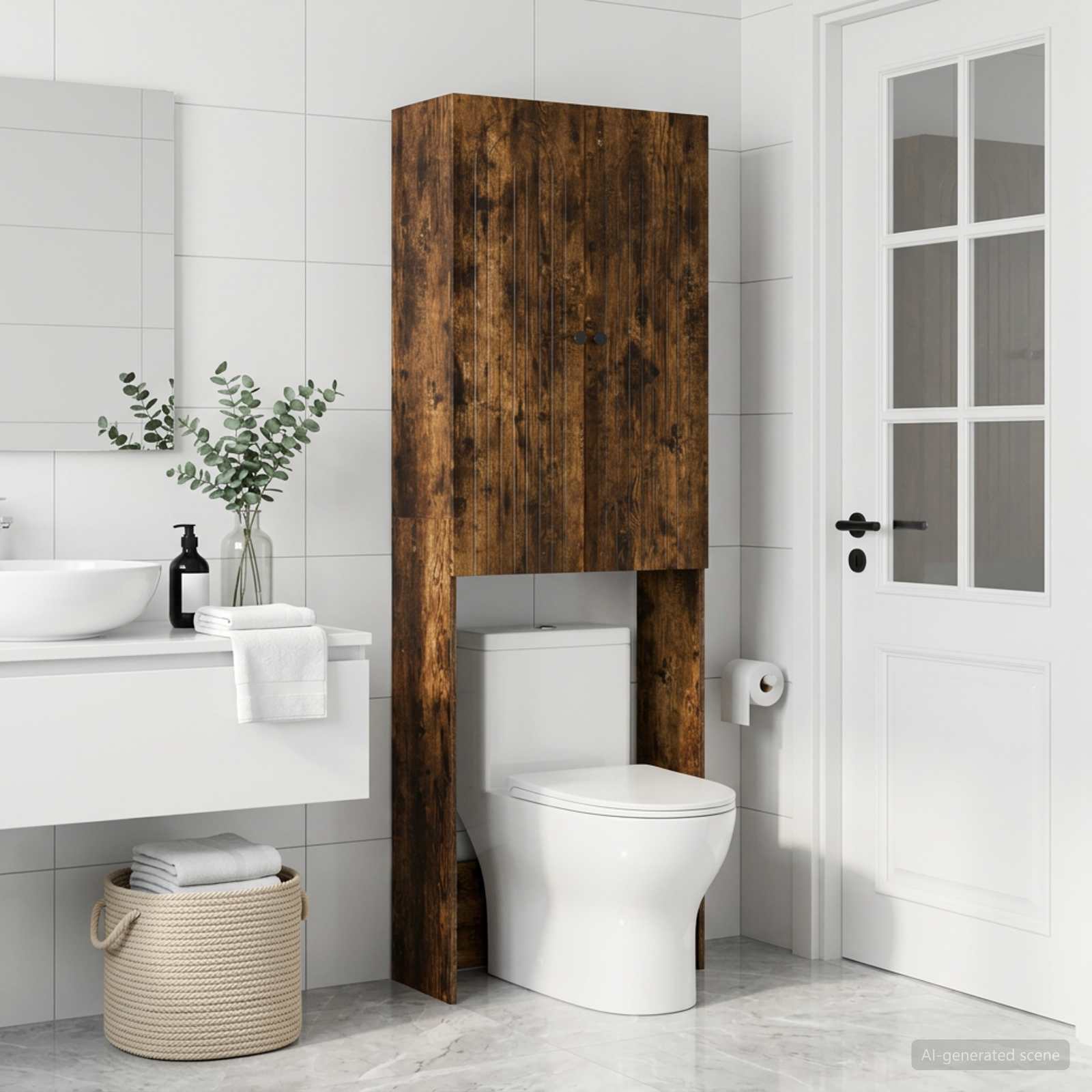Tualettkabinet ALKMAAR Suitsutatud tamm 66 x 25,5 x 190 cm