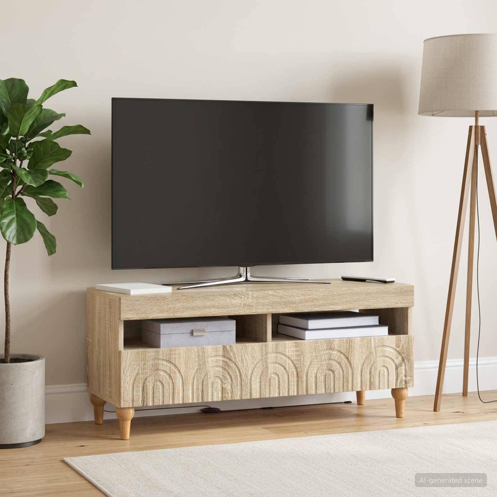 LED TV kapp ALKMAAR 100 x 35 x 43 cm Sonoma tamm Tehispuit