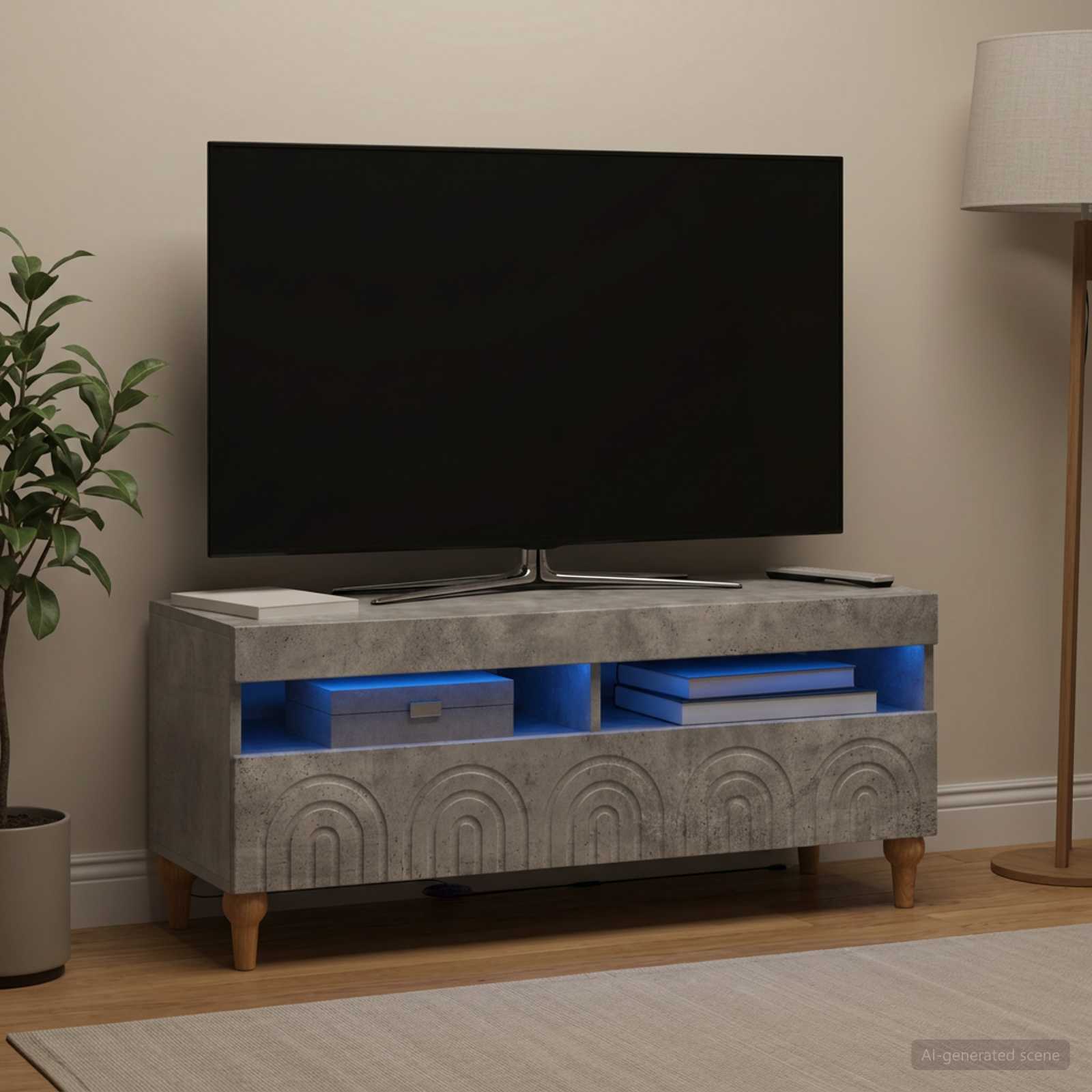 LED TV kapp ALKMAAR 100 x 35 x 43 cm Betoonhall Tehispuit