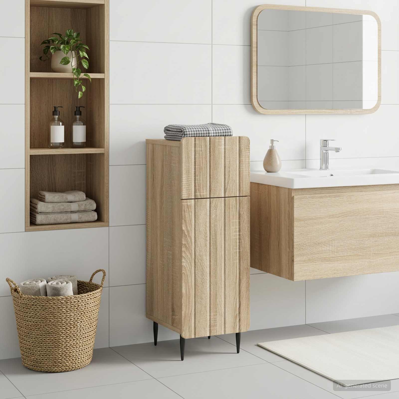 Vannitoa hoiukapp ZWOLLE Sonoma tamm 30 x 31 x 79,5 cm