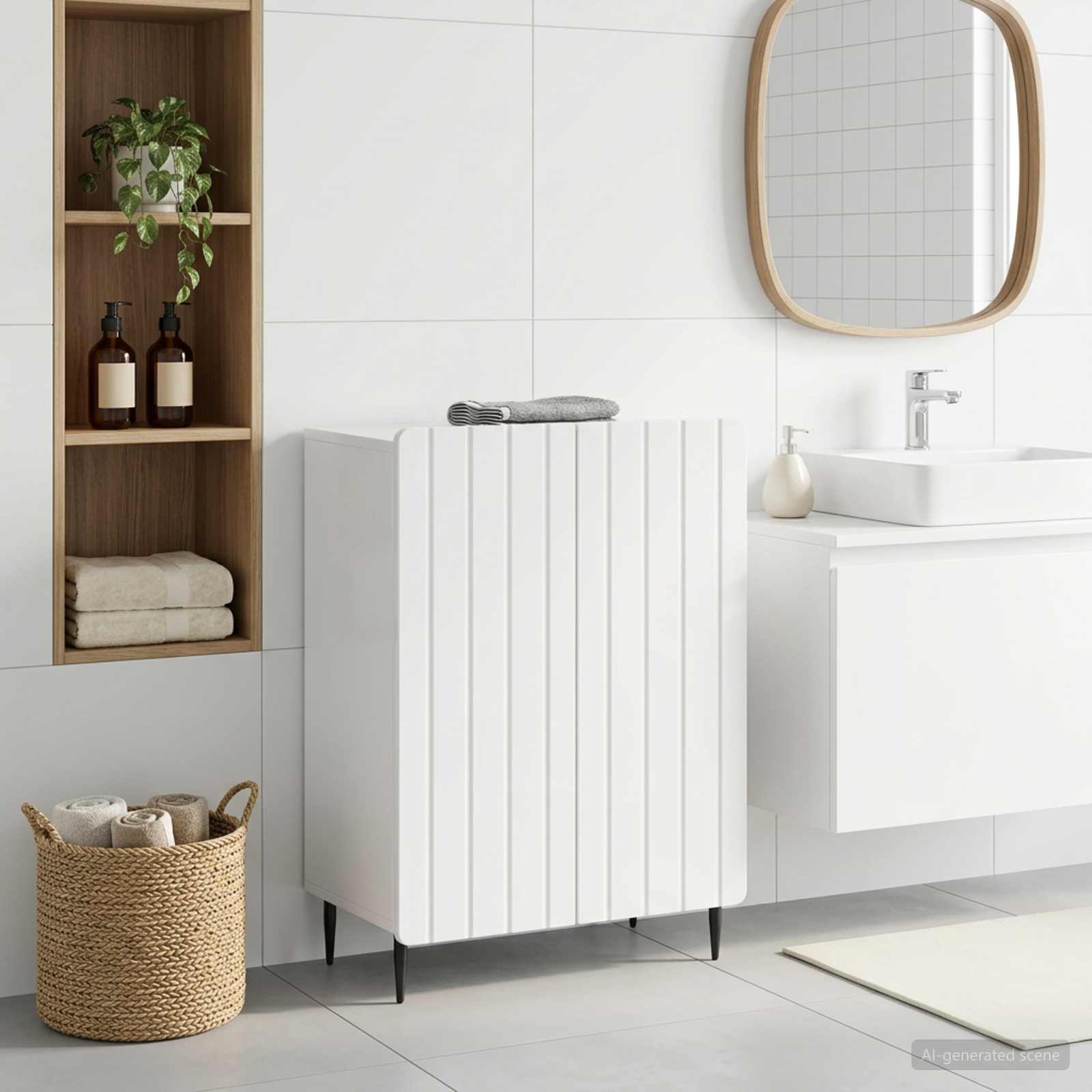 Vannitoa hoiukapp ZWOLLE Kõrgläikega valge 59,5 x 31 x 79,5 cm