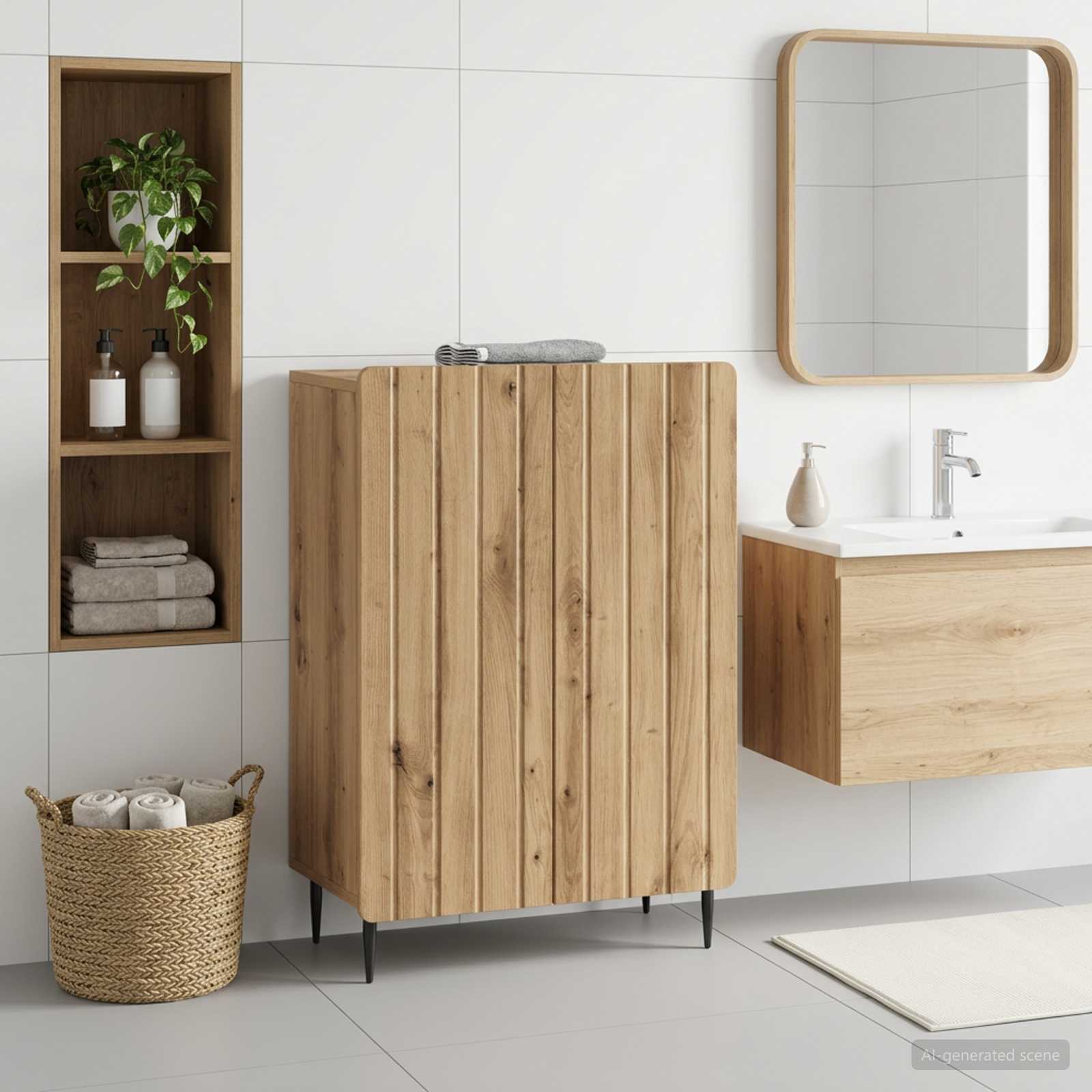 Vannitoa hoiukapp ZWOLLE Artisan tamm 59,5 x 31 x 79,5 cm