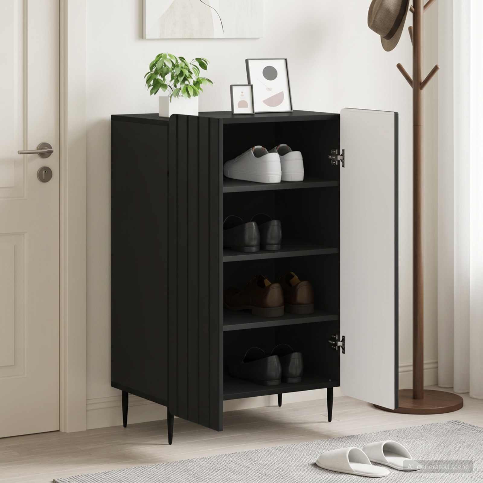 Kinga kapp ZWOLLE 59,5 x 39,5 x 91,5 cm Tehispuit Must