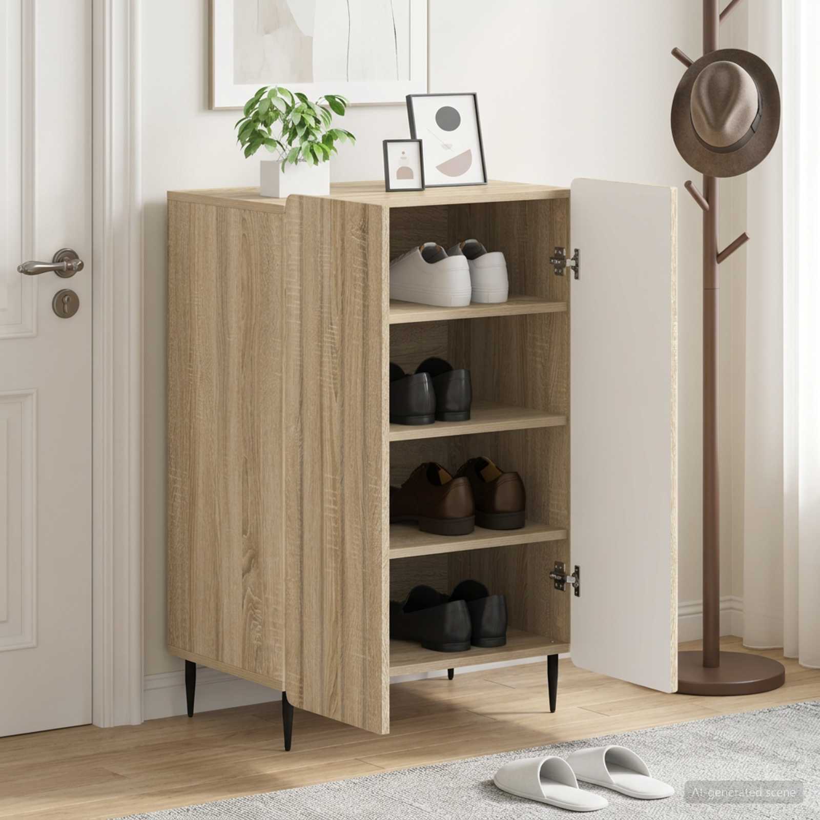 Kinga kapp ZWOLLE 59,5 x 39,5 x 91,5 cm Tehispuit Sonoma tamm