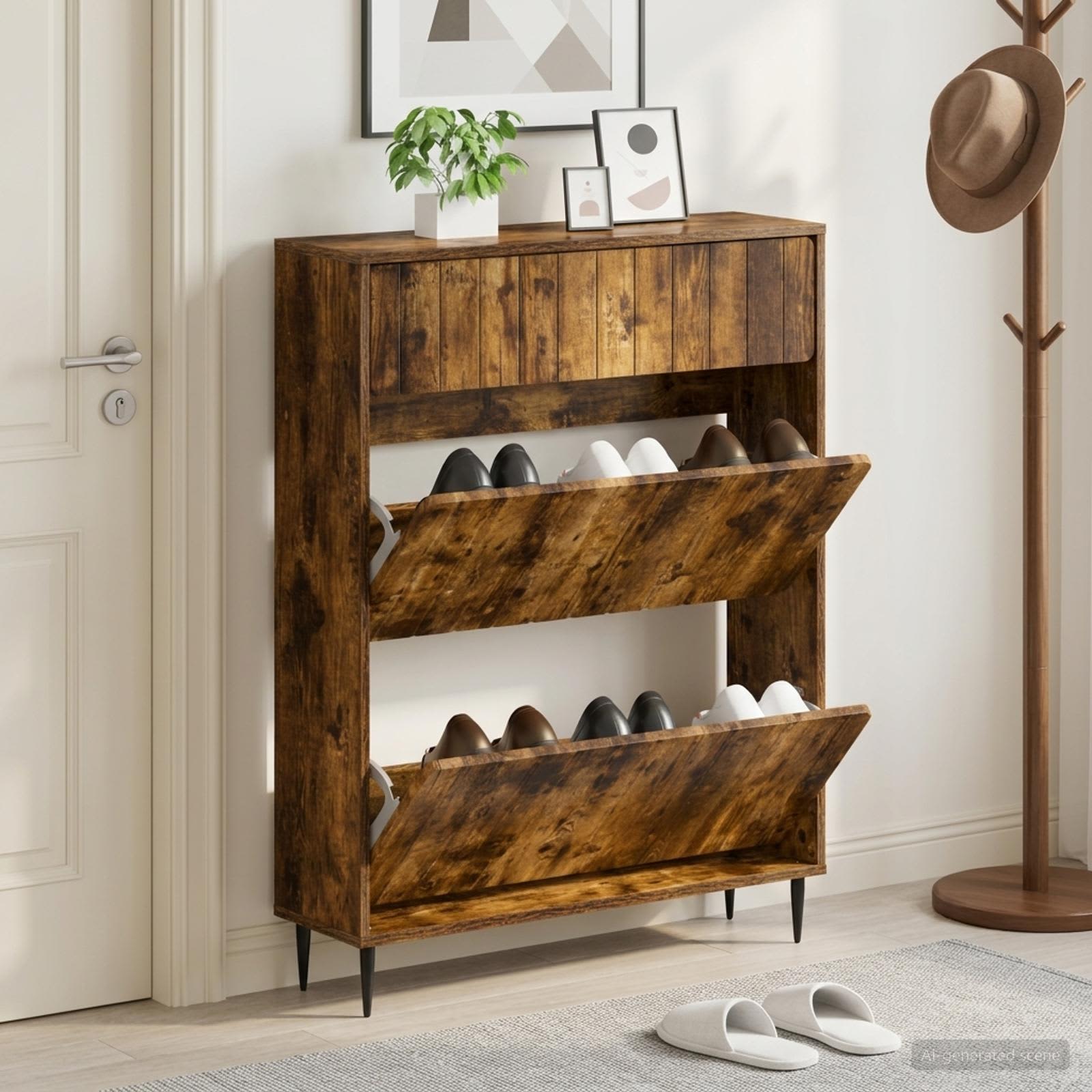 Kinga kapp ZWOLLE 78 x 24 x 103 cm Tehispuit Suitsutatud tamm