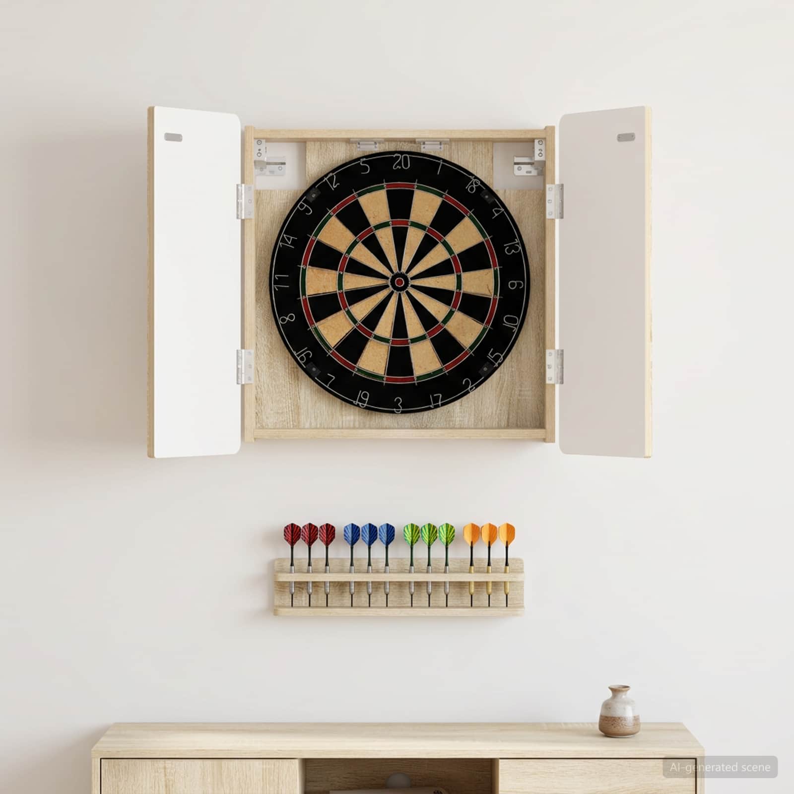 Dartboardi kapp ZWOLLE Sonoma tamm 52,5 x 10,5 x 57,5 cm