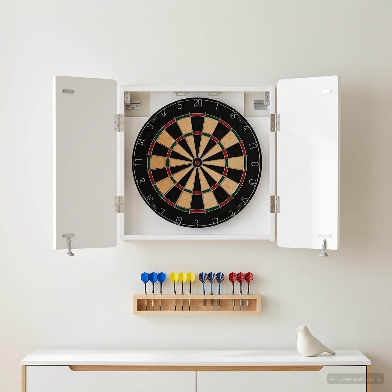 Dartboardi kapp ZWOLLE Kõrgläikega valge 52,5 x 10,5 x 57,5 cm