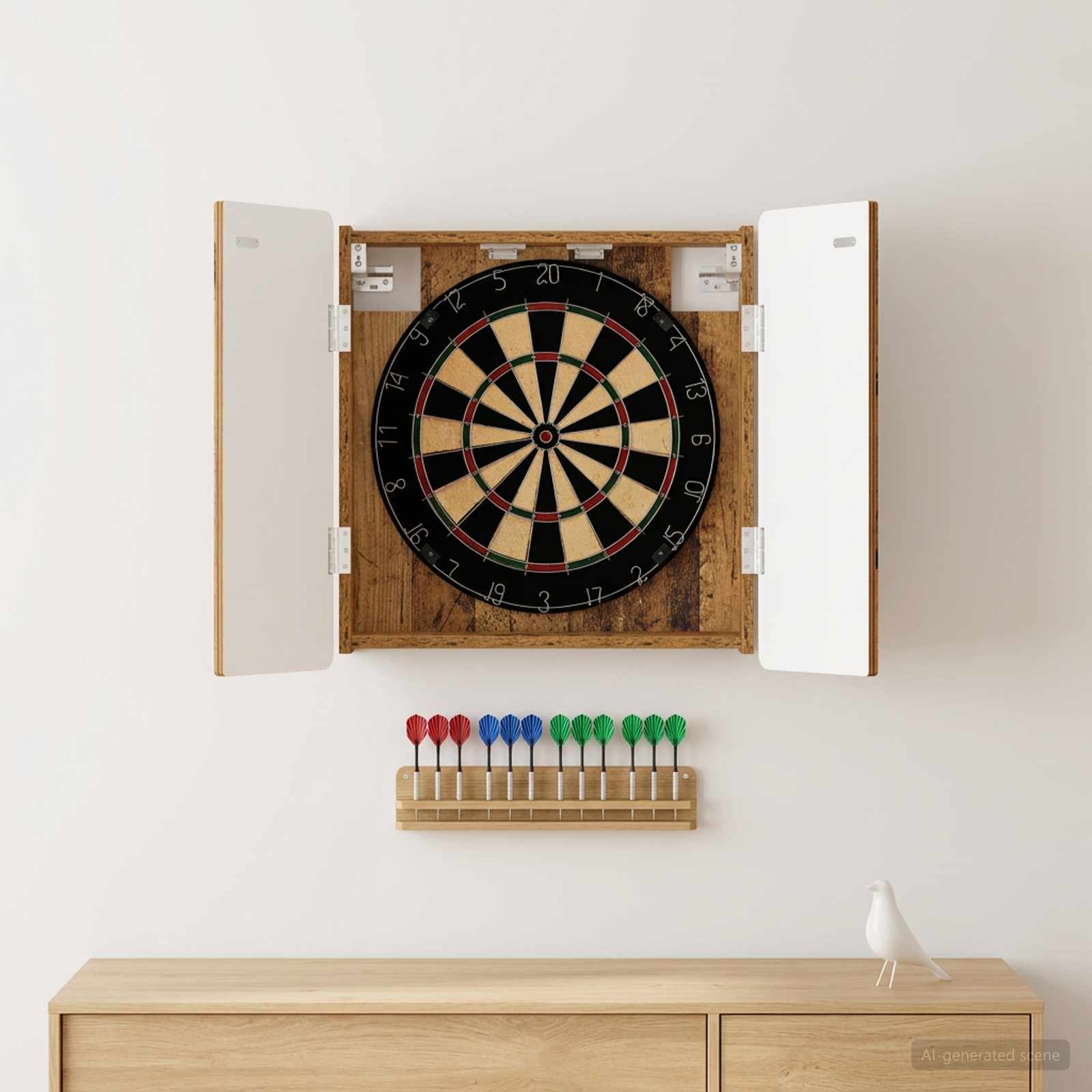 Dartboardi kapp ZWOLLE Vana puit 52,5 x 10,5 x 57,5 cm