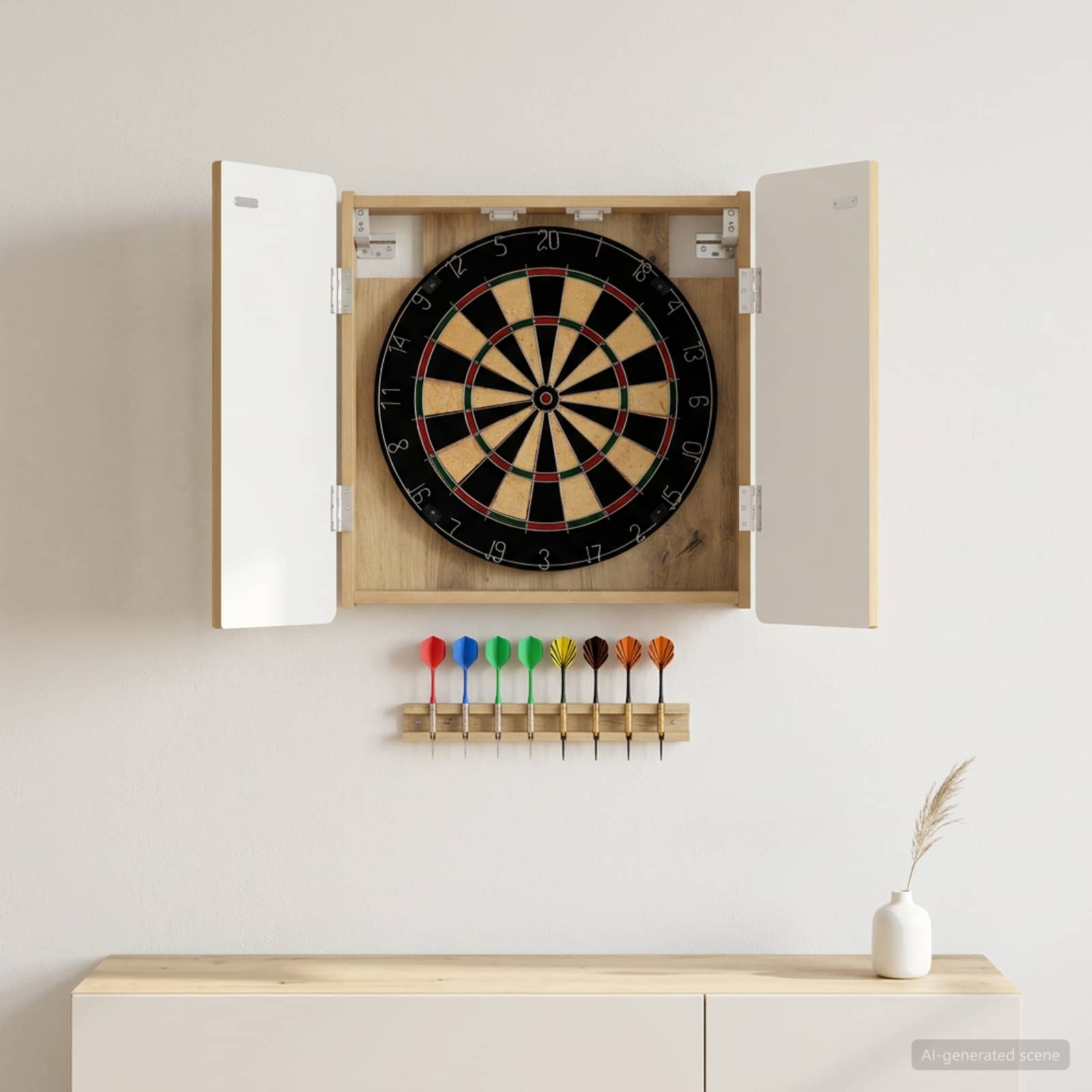 Dartboardi kapp ZWOLLE Artisan tamm 52,5 x 10,5 x 57,5 cm